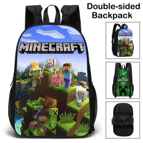 Minecraft School Bag Double-sided Backpack Kids Gift