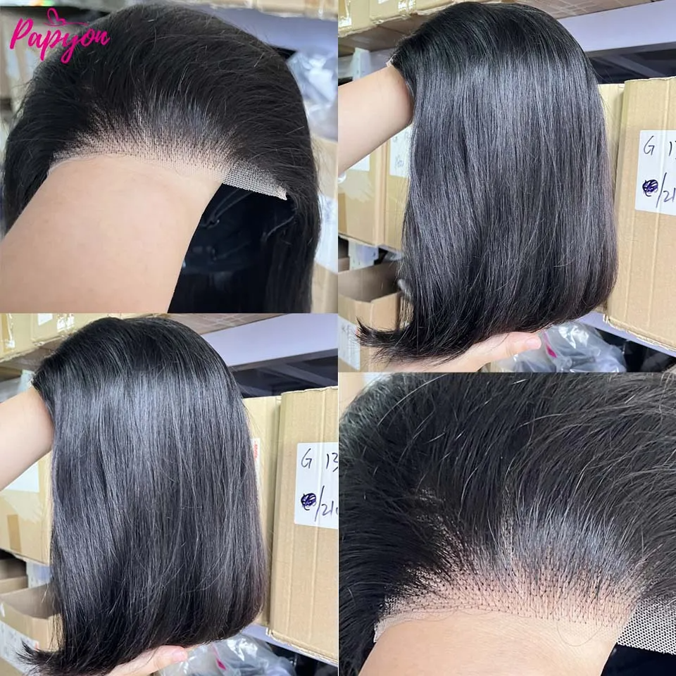 (10 inch BOB) Quick Go Bob Wigs For Women Human Hair 28 30 32 Inch Straight Glueless Wig Ready To Go Human Hair Wigs Pre Cut Lace Wig 180 Percent Density
