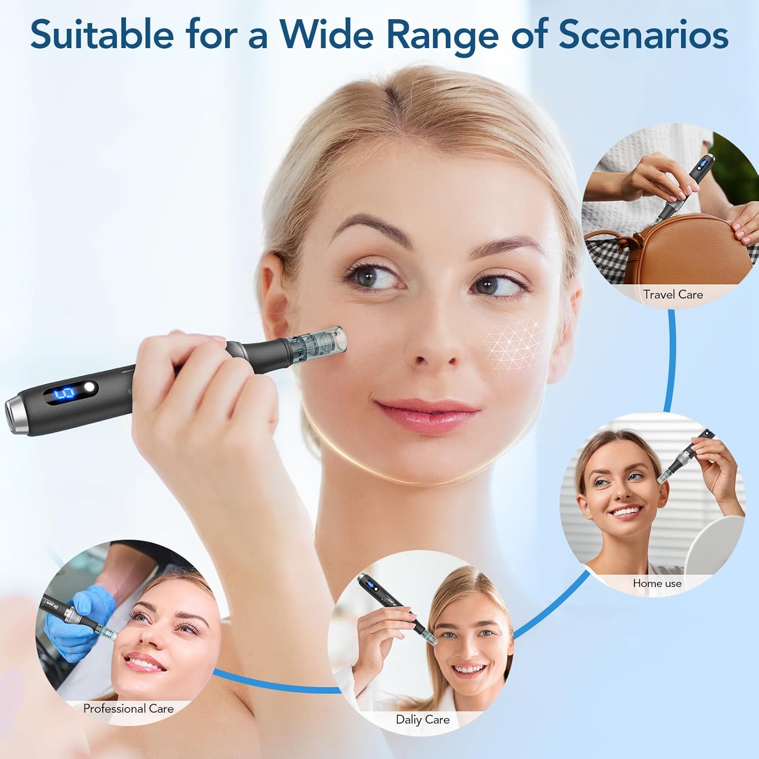 (Black) Dr. Pen M7S Professional Microneedling Pen Electric Skin Care Tool Adjustable Speeds Rechargeable Wrinkle Reduction Acne Scars Skin Brightening Pore Minimizing