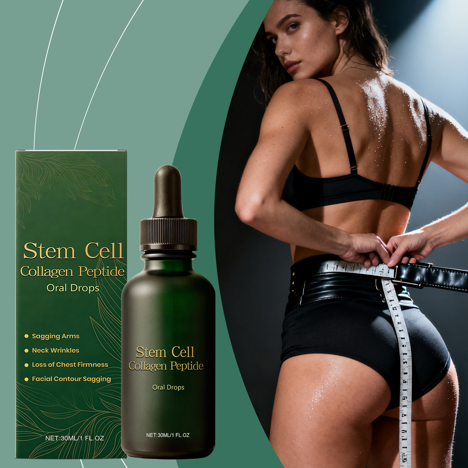 Collagen Peptide Liquid Drops | Supports Skin Elasticity & Body Definition | Gentle Daily Supplement for Radiant, Youthful Skin | Easy Absorption Formula, 30ml