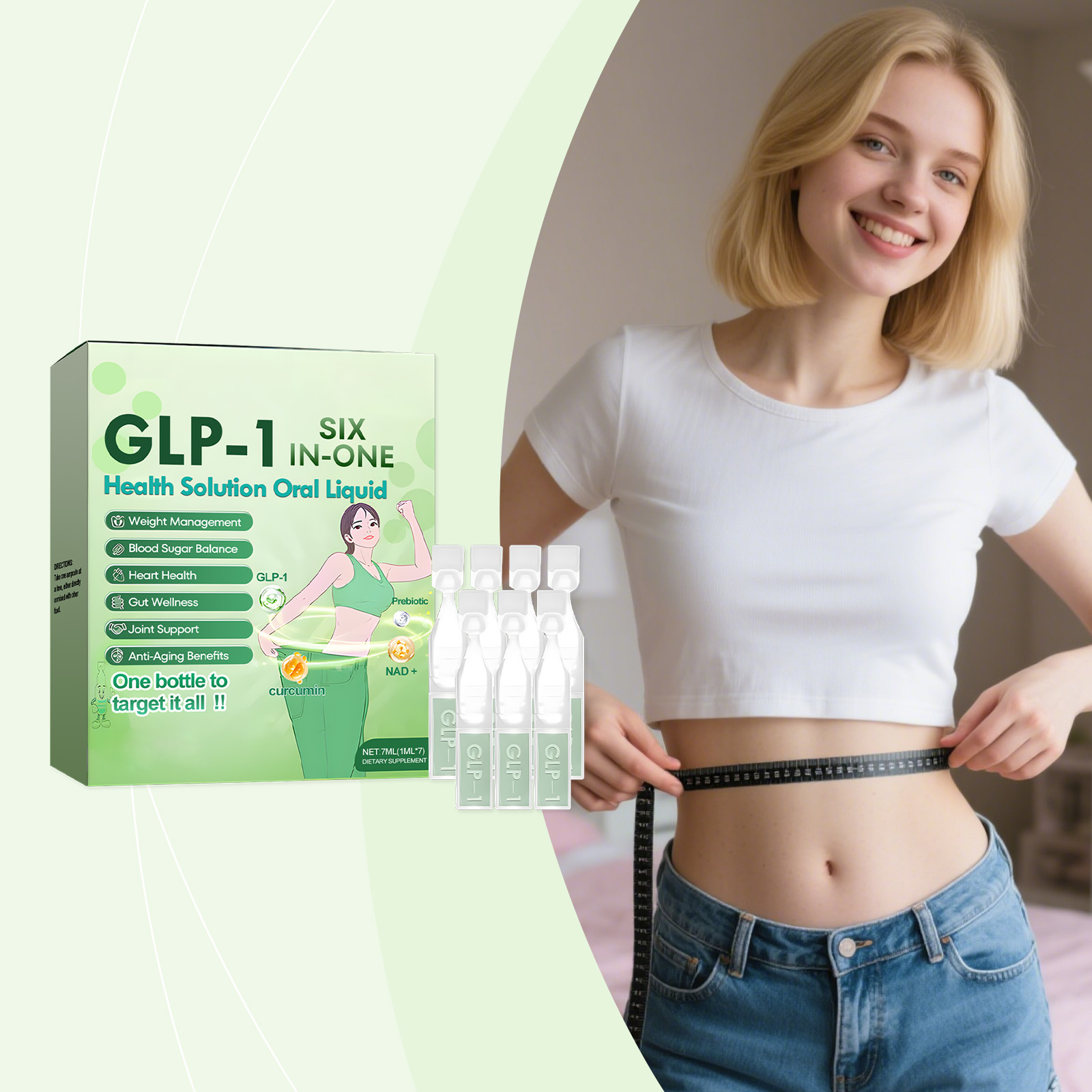 GLP-1 SIX IN-ONE Health Solution Oral Liquld Gentle Nourishing Formula for Daily Vitality & Lightweight Body 