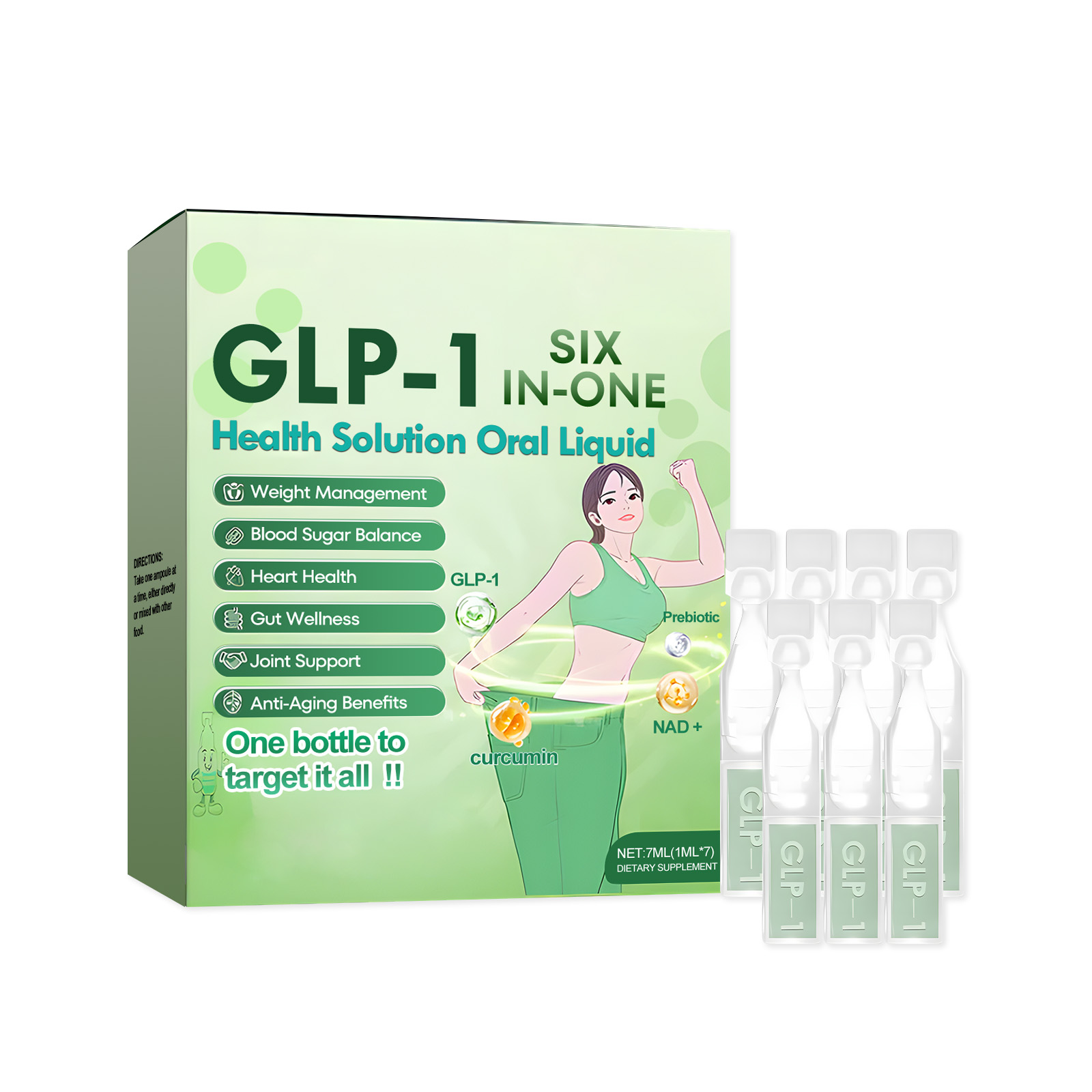 GLP-1 SIX IN-ONE Health Solution Oral Liquld Gentle Nourishing Formula for Daily Vitality & Lightweight Body 