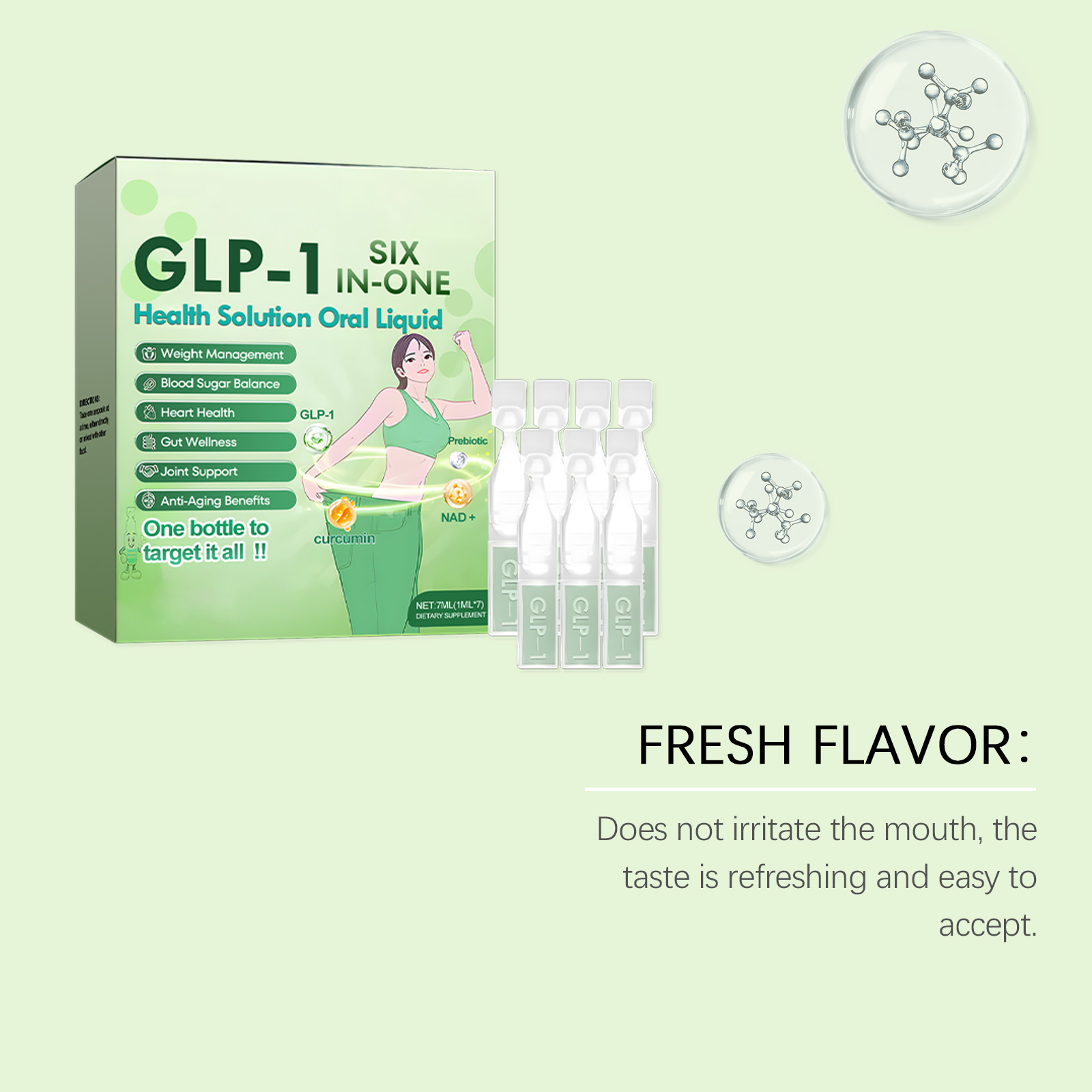 GLP-1 SIX IN-ONE Health Solution Oral Liquld Gentle Nourishing Formula for Daily Vitality & Lightweight Body 