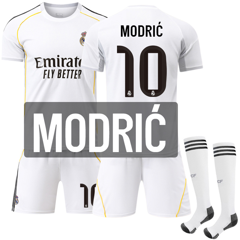 (1 Pair Knee Pads) Football Jersey 21-22 Real Madrid Football Club2 Green T-shirt with Number Name KROOS BENZEMA MODRIC Soccer Sports Uniforms for Adults Youths Kids Boys Outdoors