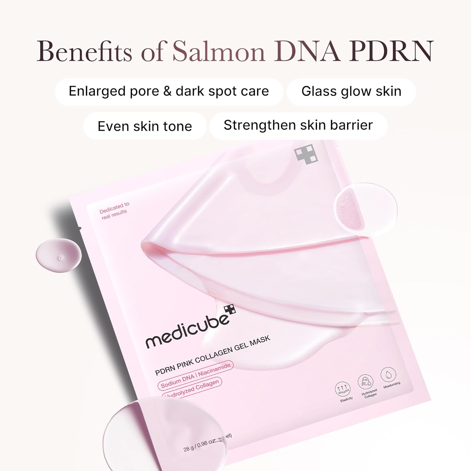 medicube Jelly Gel Mask with Salmon DNA PDRN Pink Collagen Overnight Face Mask for Glass Glow Skin Elasticity, Hydrating Firming Moisturizing Korean Skincare