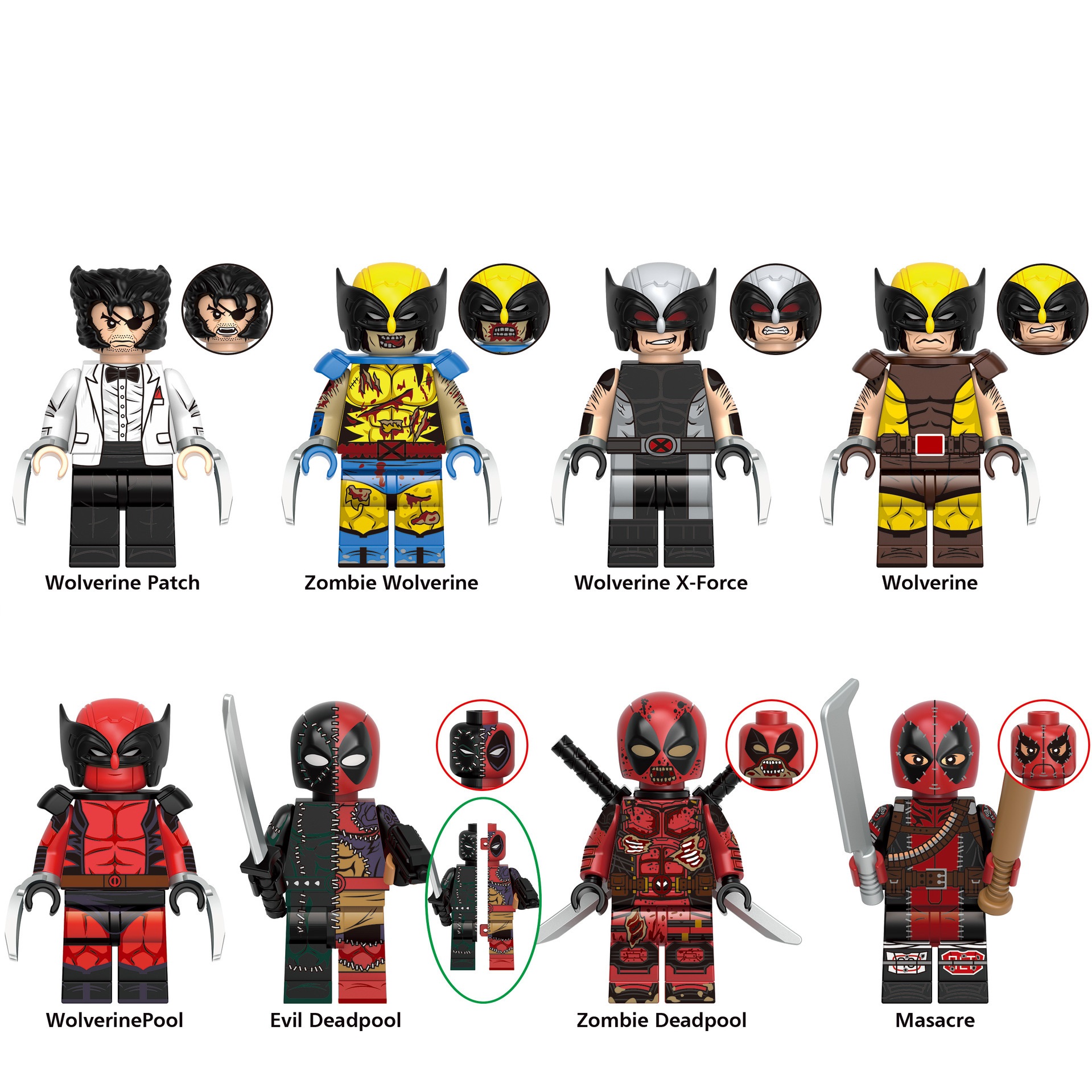 Spider Man Minifigures Wolverine Deadpool Movie Building Blocks Children Toy Gifts Collectible Ornaments Boy