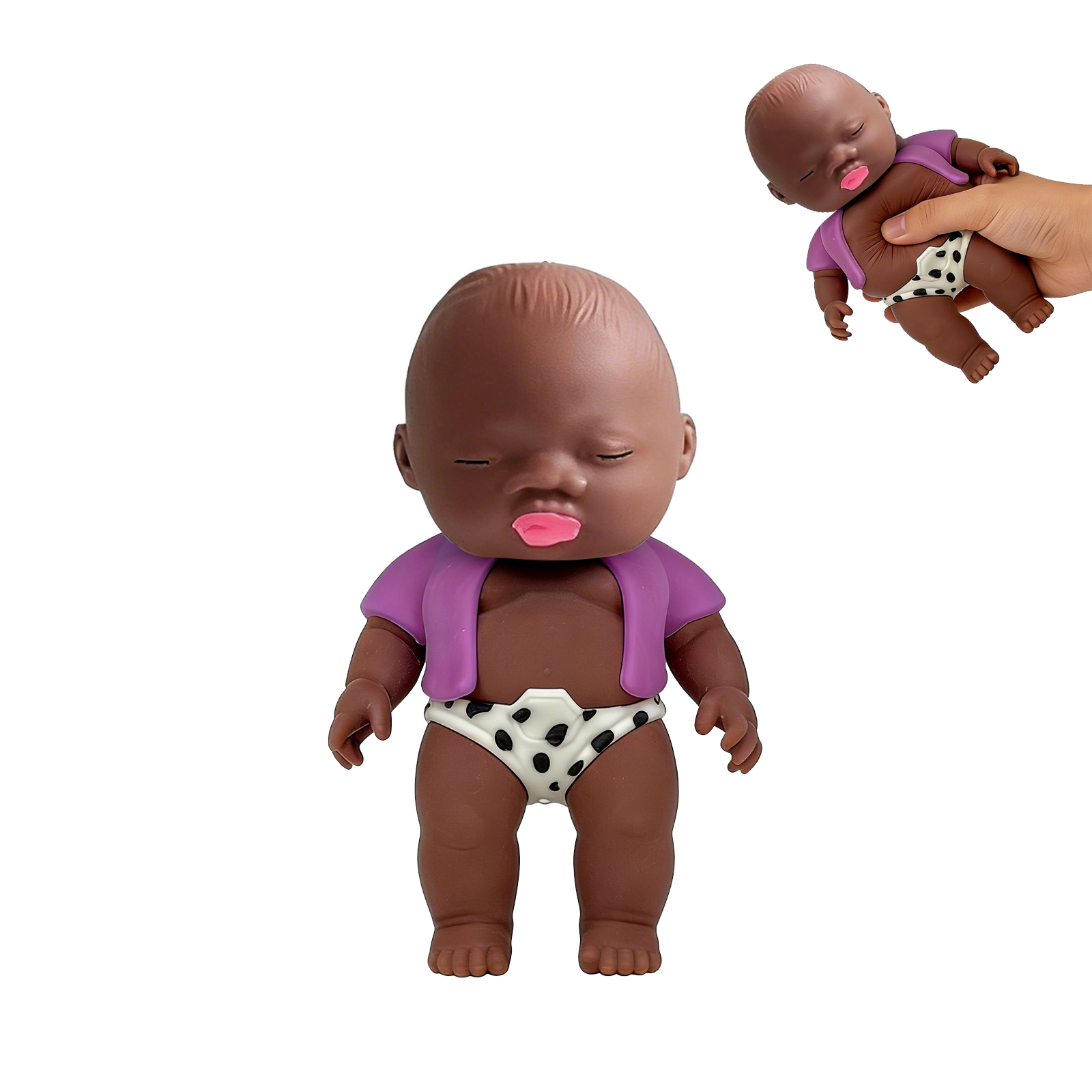 (Orange) Funny African Style Black Doll Squishy Toy Slow Rebound Pinch Face Toy Anti Anxiety Stress Relief Decompression Toy Gift ﻿