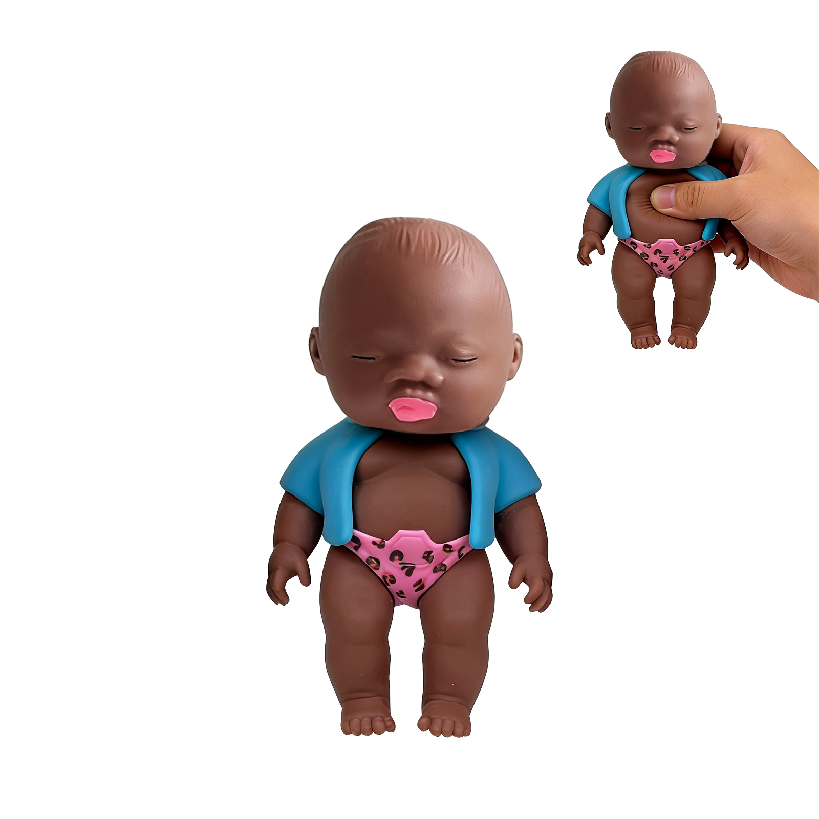 (Orange) Funny African Style Black Doll Squishy Toy Slow Rebound Pinch Face Toy Anti Anxiety Stress Relief Decompression Toy Gift ﻿