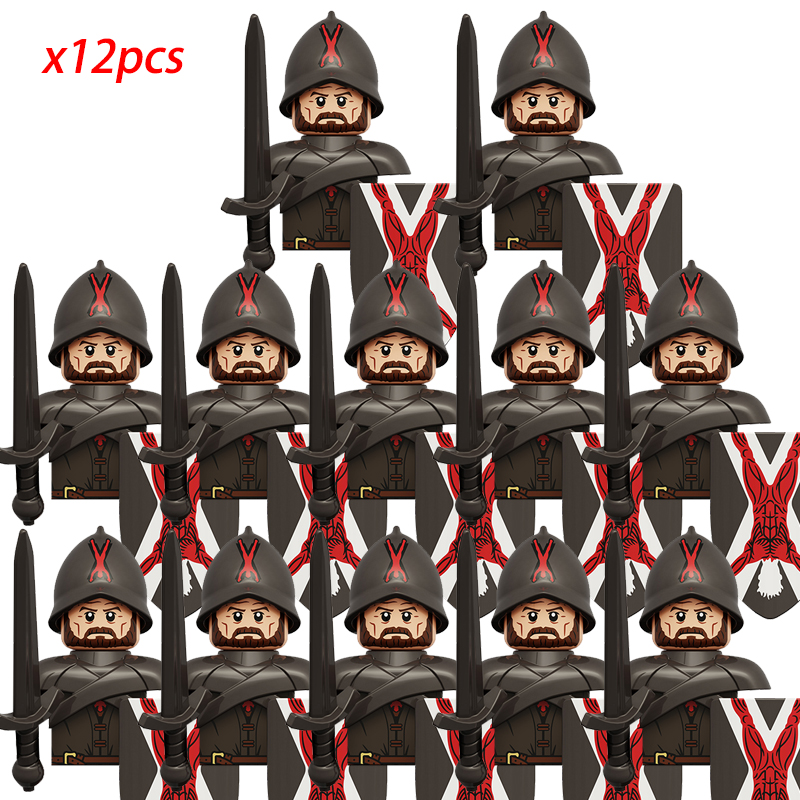(Army C) Kids Toys Creative Medieval Game Building Blocks Valley Knights Guard Mini Figures Warrior Armored Soldiers Army Gifts