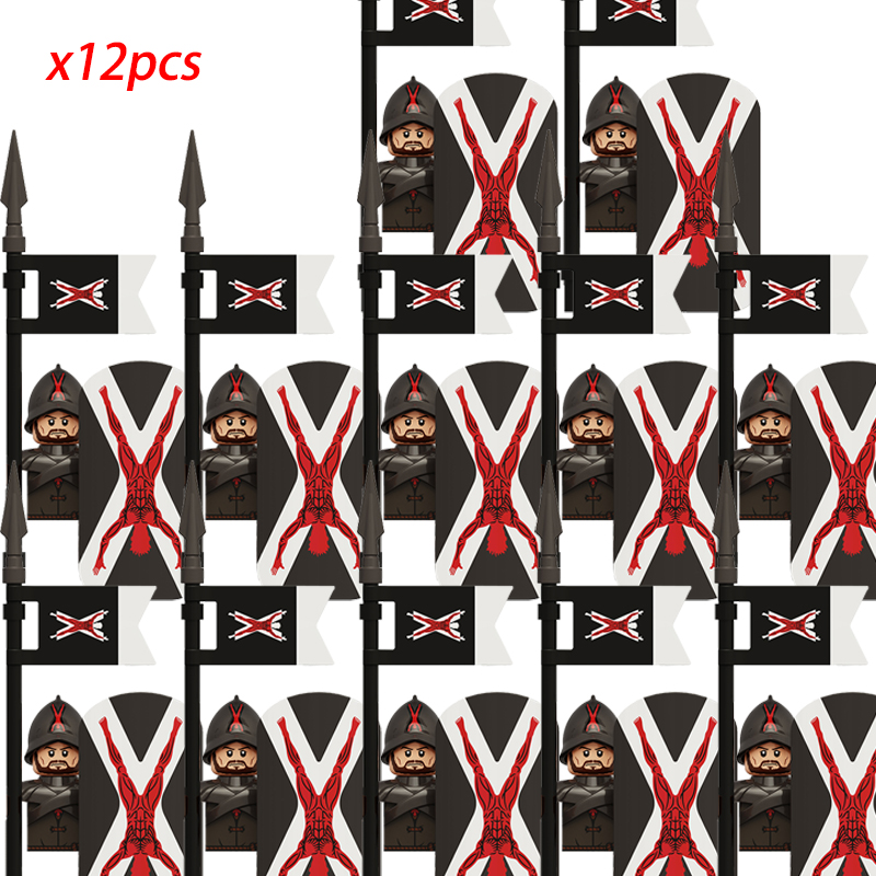 (Army C) Kids Toys Creative Medieval Game Building Blocks Valley Knights Guard Mini Figures Warrior Armored Soldiers Army Gifts