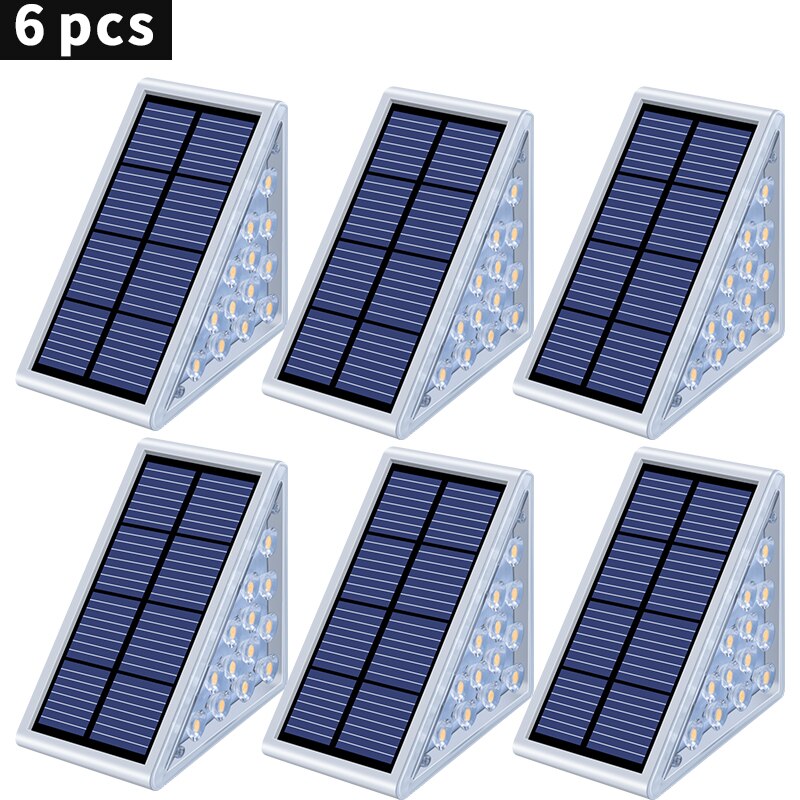 (2 PCS)  LED Step Lamp Stair Light Outdoor IP67 Waterproof Solar Light With Lens Anti-theft Design Decor Lighting For Garden Deck Path