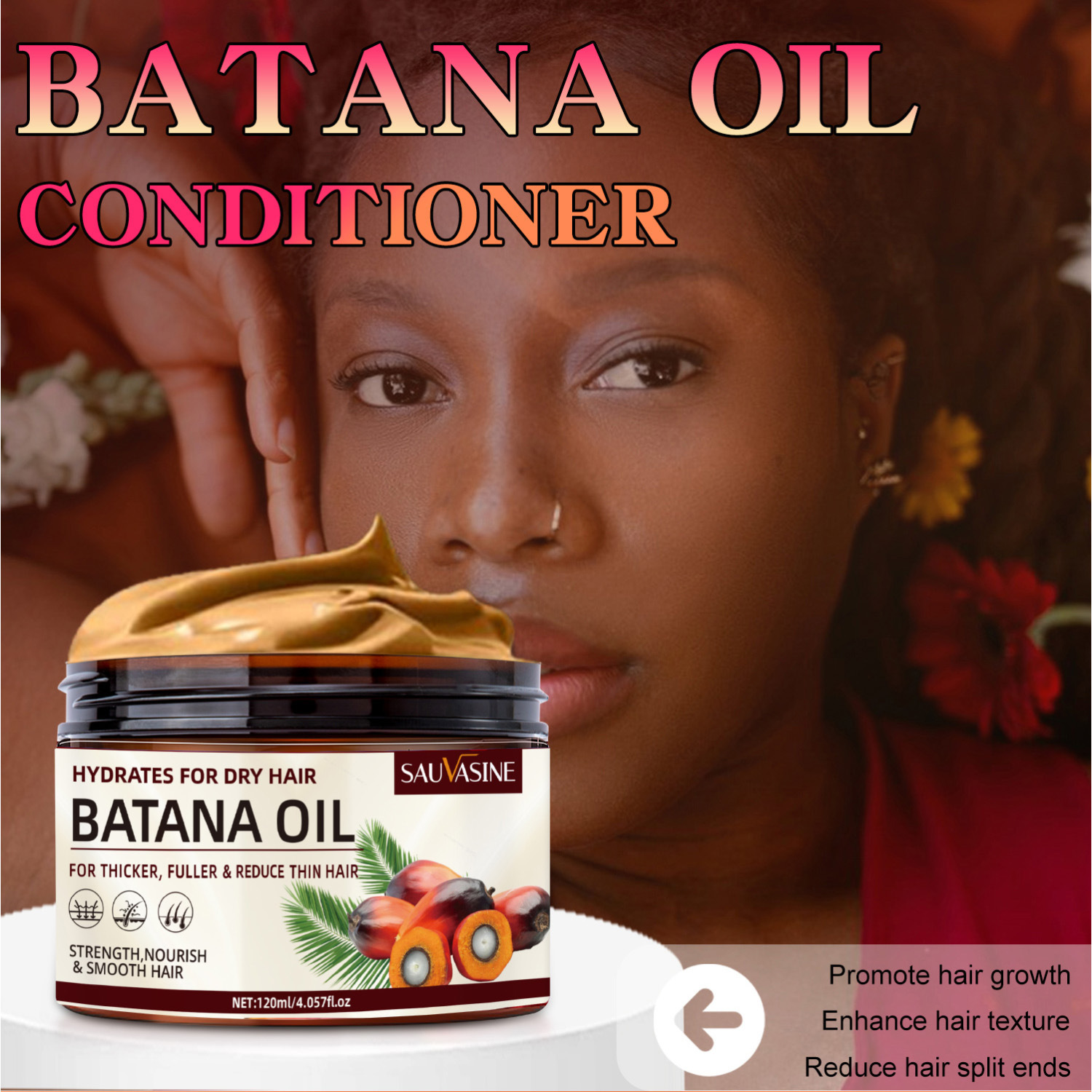 Batana Oil Hair Conditioner Deep Moisture Repair And Frizz Control For Dry Damaged Hair Daily Nourishing Treatment 120ml