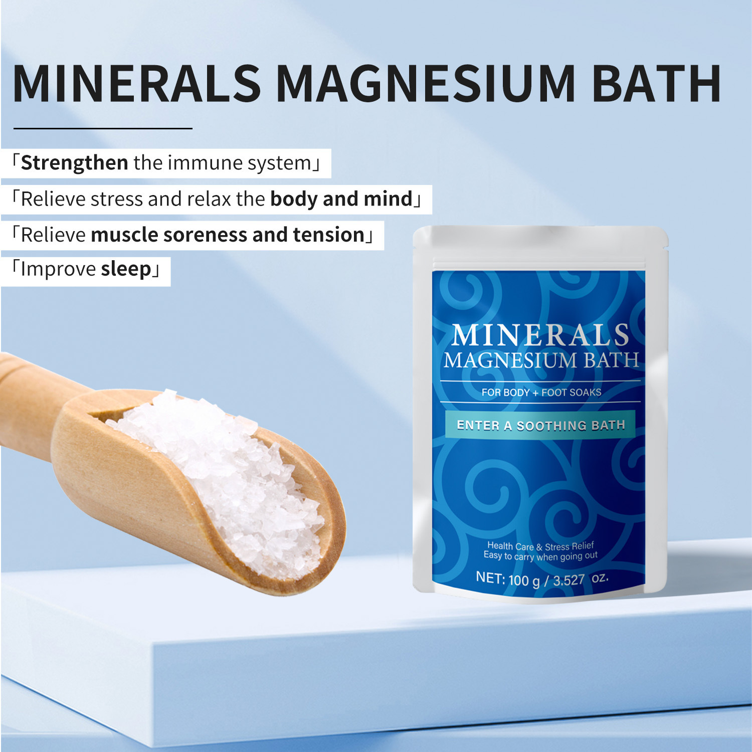 Minerals Magnesium Bath Tablets For Muscle Relaxation Soaking And Daily Wellness Bath Treatment 100g