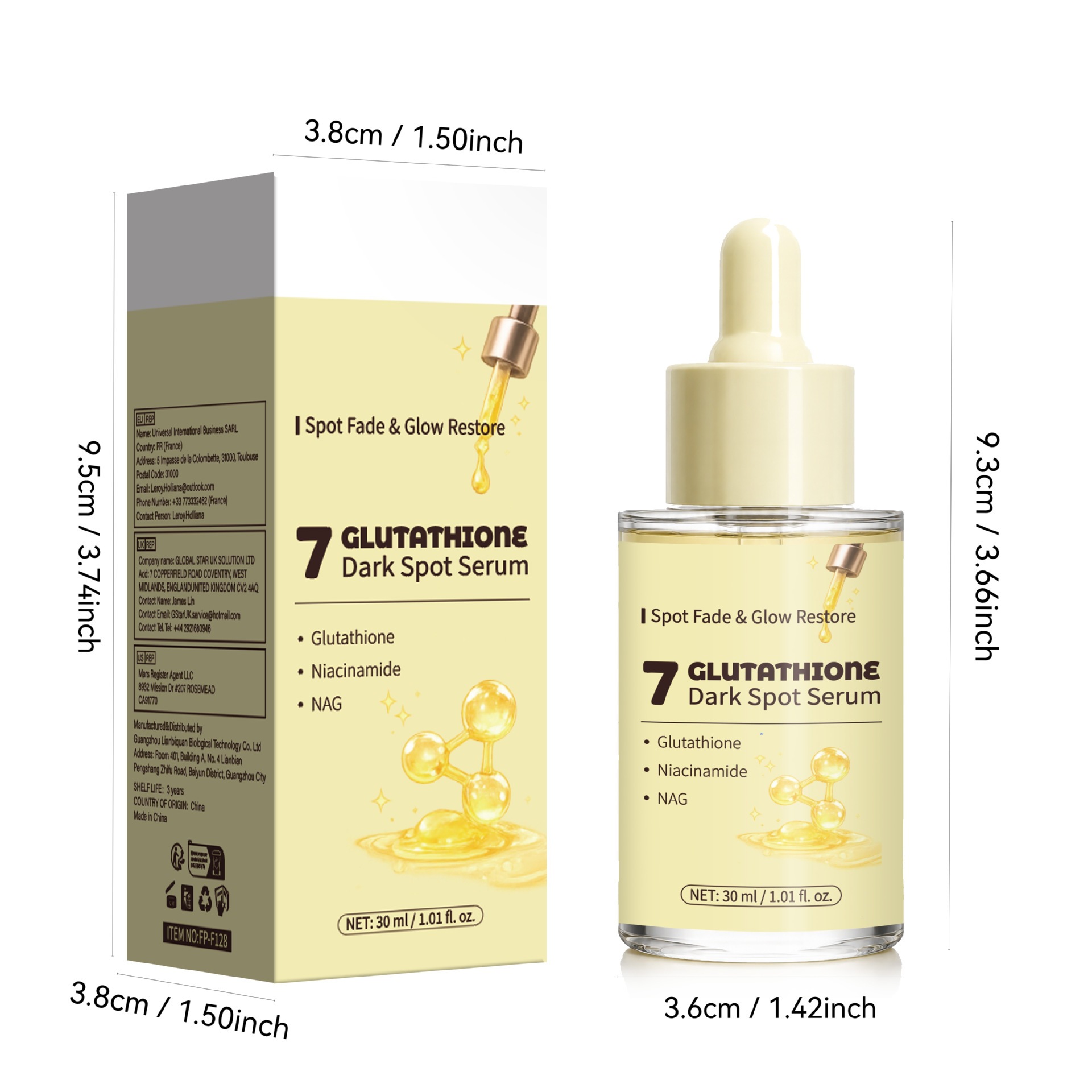Glutathione 7 Dark Spot Serum For Skin Brightening Even Tone And Spot Fading Daily Face Treatment