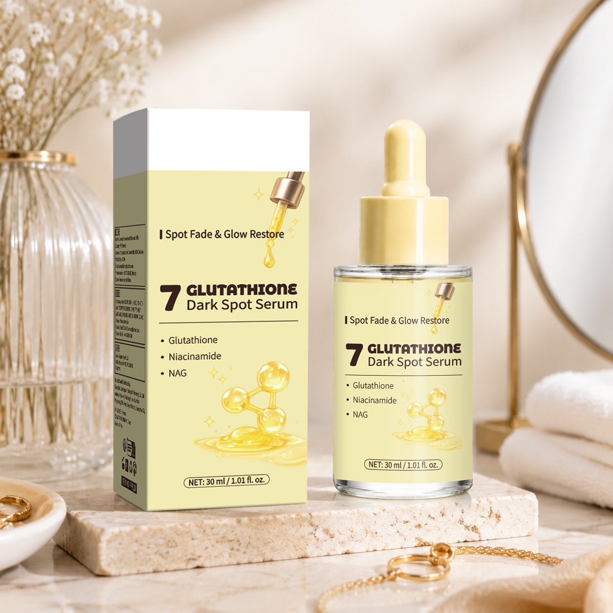 Glutathione 7 Dark Spot Serum For Skin Brightening Even Tone And Spot Fading Daily Face Treatment