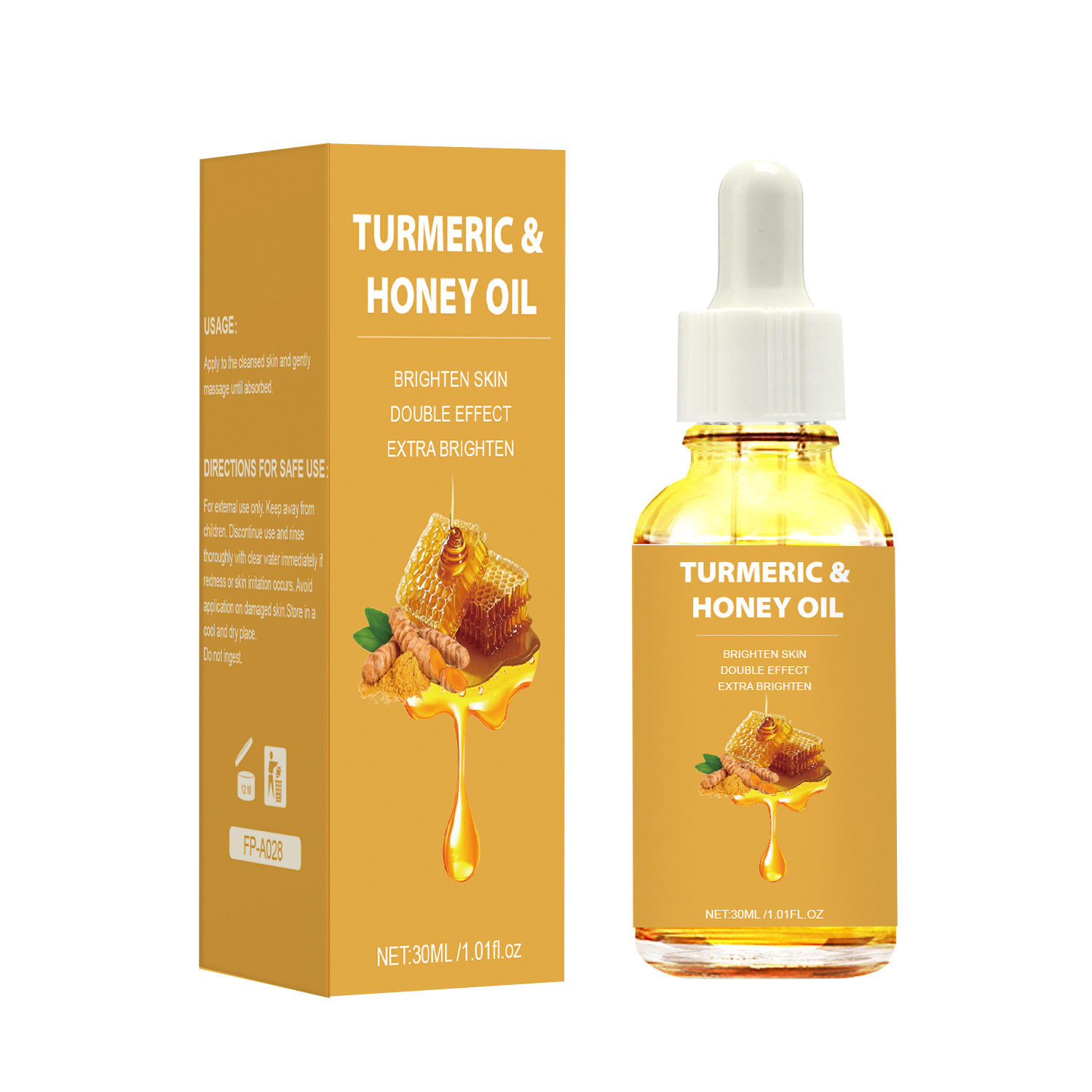 Turmeric Honey Essential Oil Nourishing Moisturizing For Glowing Skin Daily Face And Body Care Treatment 30ml