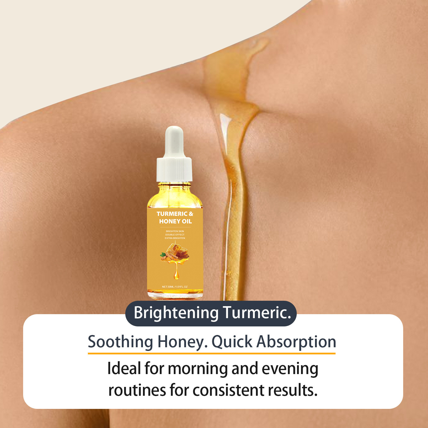 Turmeric Honey Essential Oil Nourishing Moisturizing For Glowing Skin Daily Face And Body Care Treatment 30ml