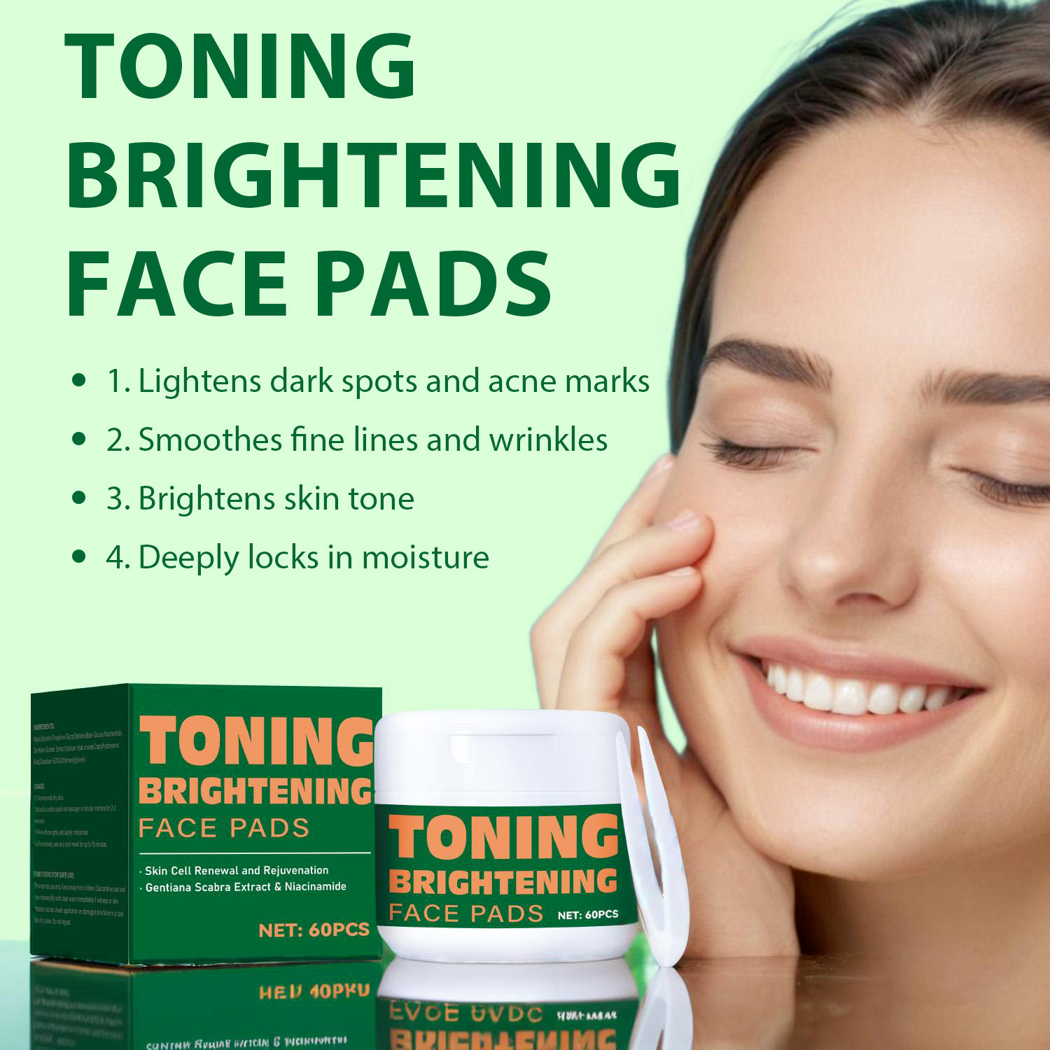 Blemish Correcting Toner Pads For Dark Spot Fading Even Skin Tone Daily Gentle Exfoliating And Hydrating Face Care 60 Pads