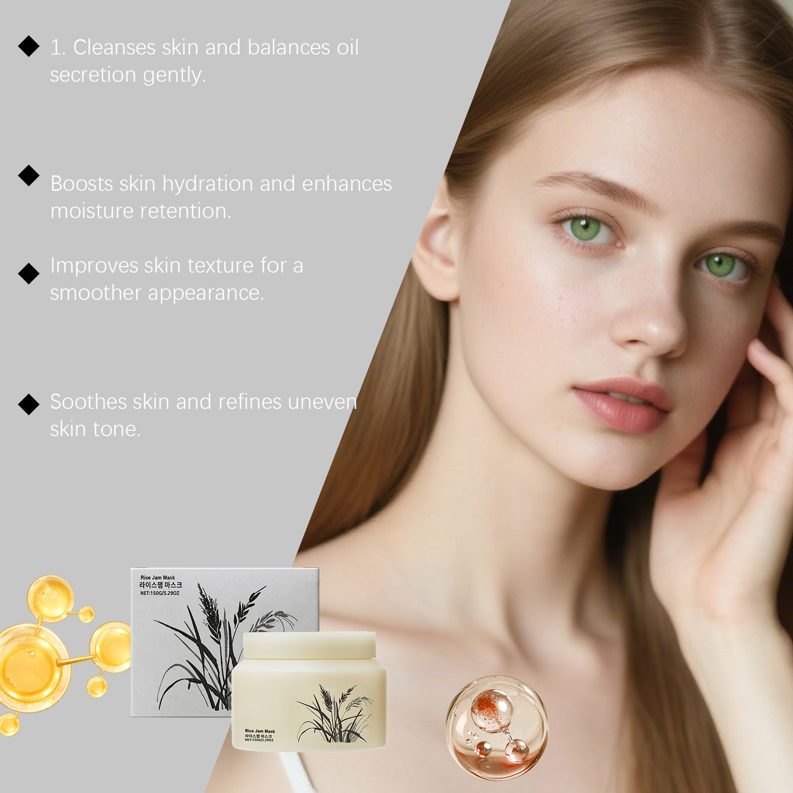 Rice Milk Mask Hydrating Rejuvenating Cleansing Soft Smooth Light Refreshing Smear Moisturizing For Skin Care