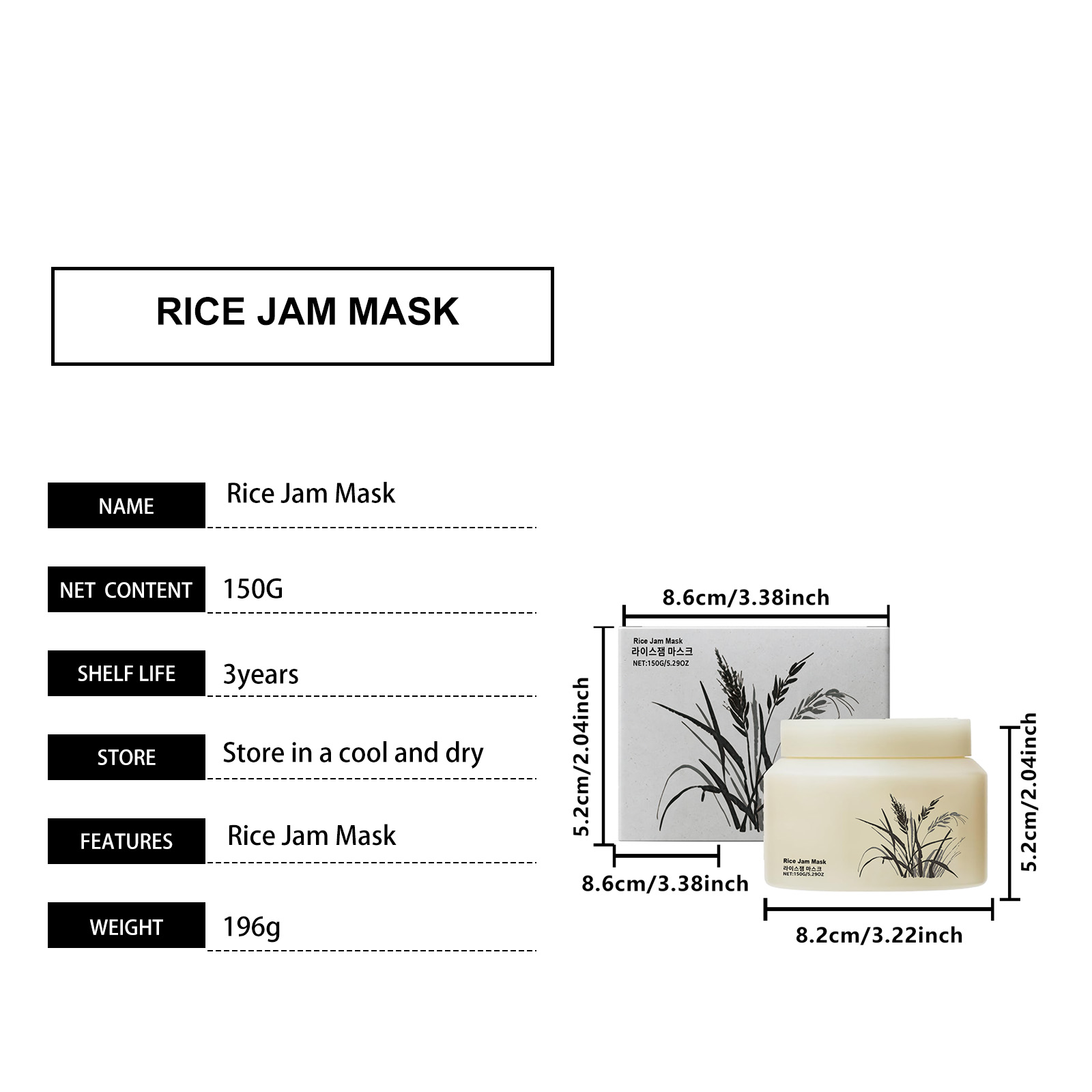 Rice Milk Mask Hydrating Rejuvenating Cleansing Soft Smooth Light Refreshing Smear Moisturizing For Skin Care