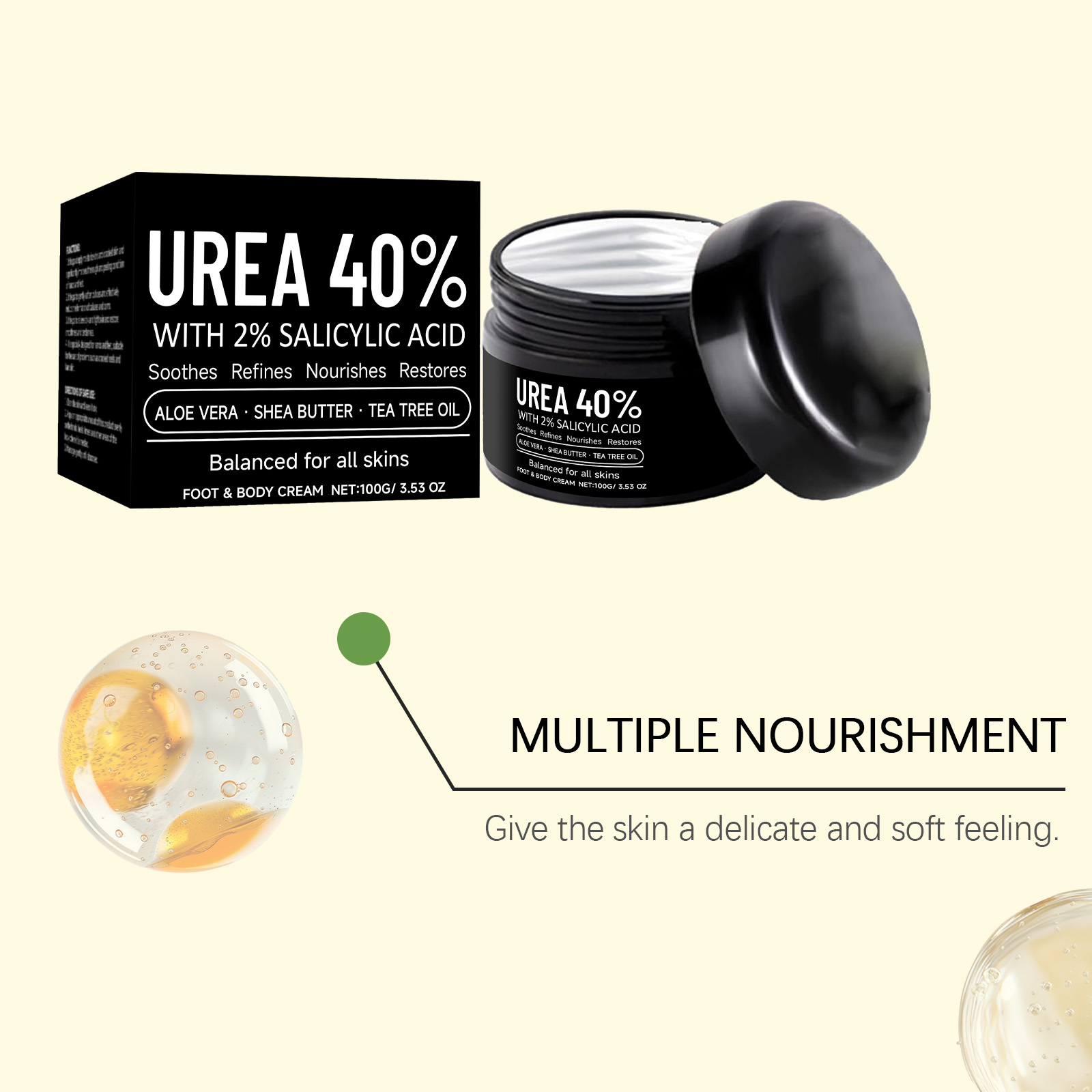 Hand Foot Moisturizing Care Cream Mild Hydrating Nourishing For Heels Elbows Whole Body Skin