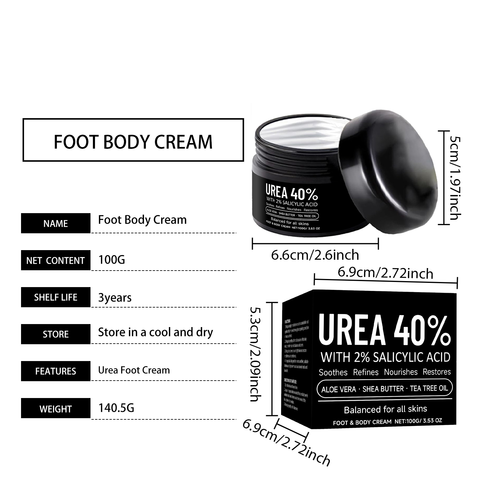 Hand Foot Moisturizing Care Cream Mild Hydrating Nourishing For Heels Elbows Whole Body Skin