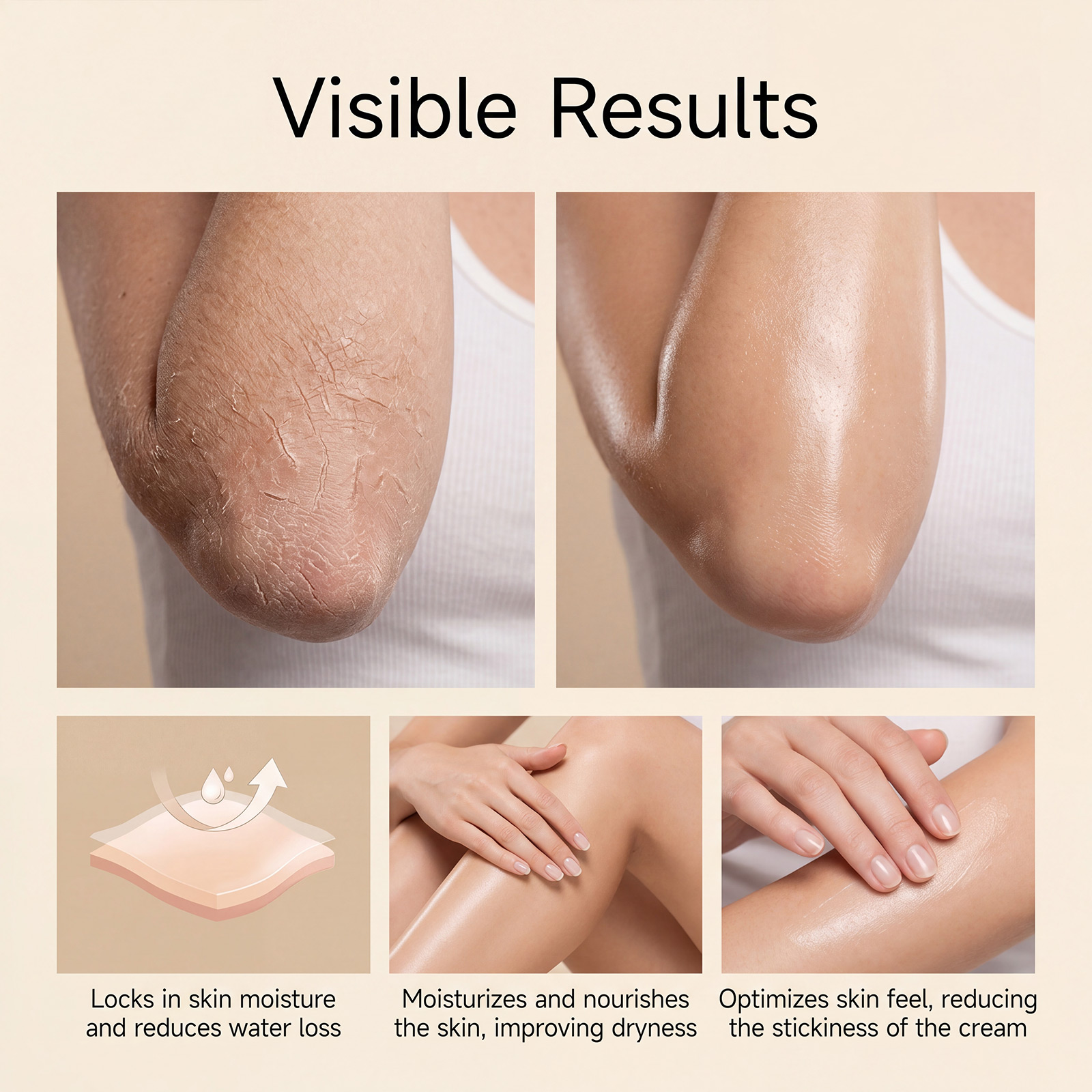Shea Butter Matcha Moisturizing Stick Light Texture Soft Hydrating Comfort Fresh Water Skin Body Portable Care