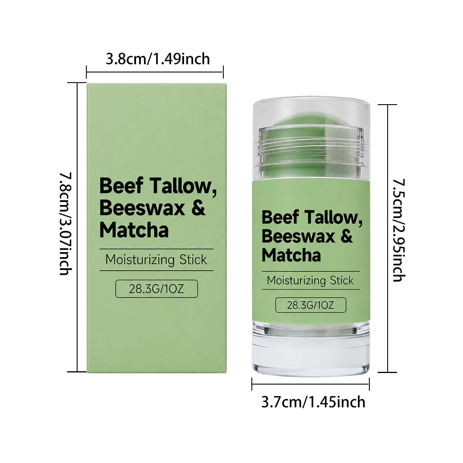 Shea Butter Matcha Moisturizing Stick Light Texture Soft Hydrating Comfort Fresh Water Skin Body Portable Care