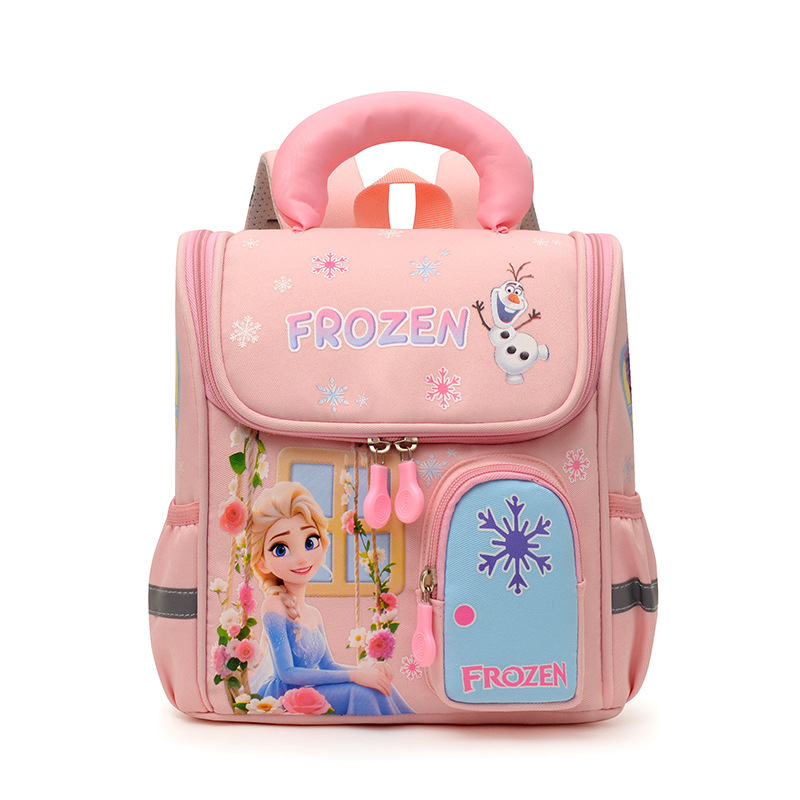 (PINK) Frozen Backpack Large Capacity Kids Cartoon School Bag For Preschool Kindergarten Daily Commute And Travel