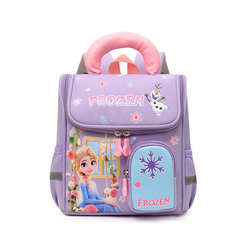 (PINK) Frozen Backpack Large Capacity Kids Cartoon School Bag For Preschool Kindergarten Daily Commute And Travel