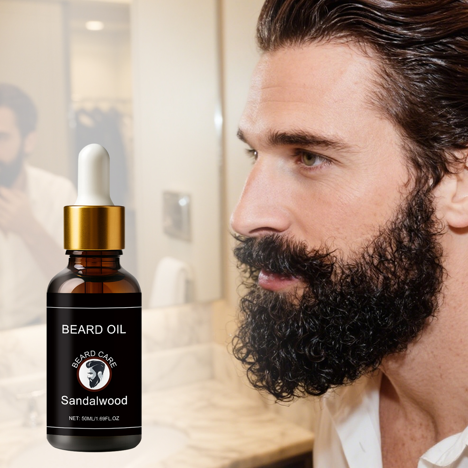 Beard Care Essential Oil Daily Moisturizing Soften Frizzy Hydrating Refreshing Non Greasy Gentle Maintain Facial Hair
