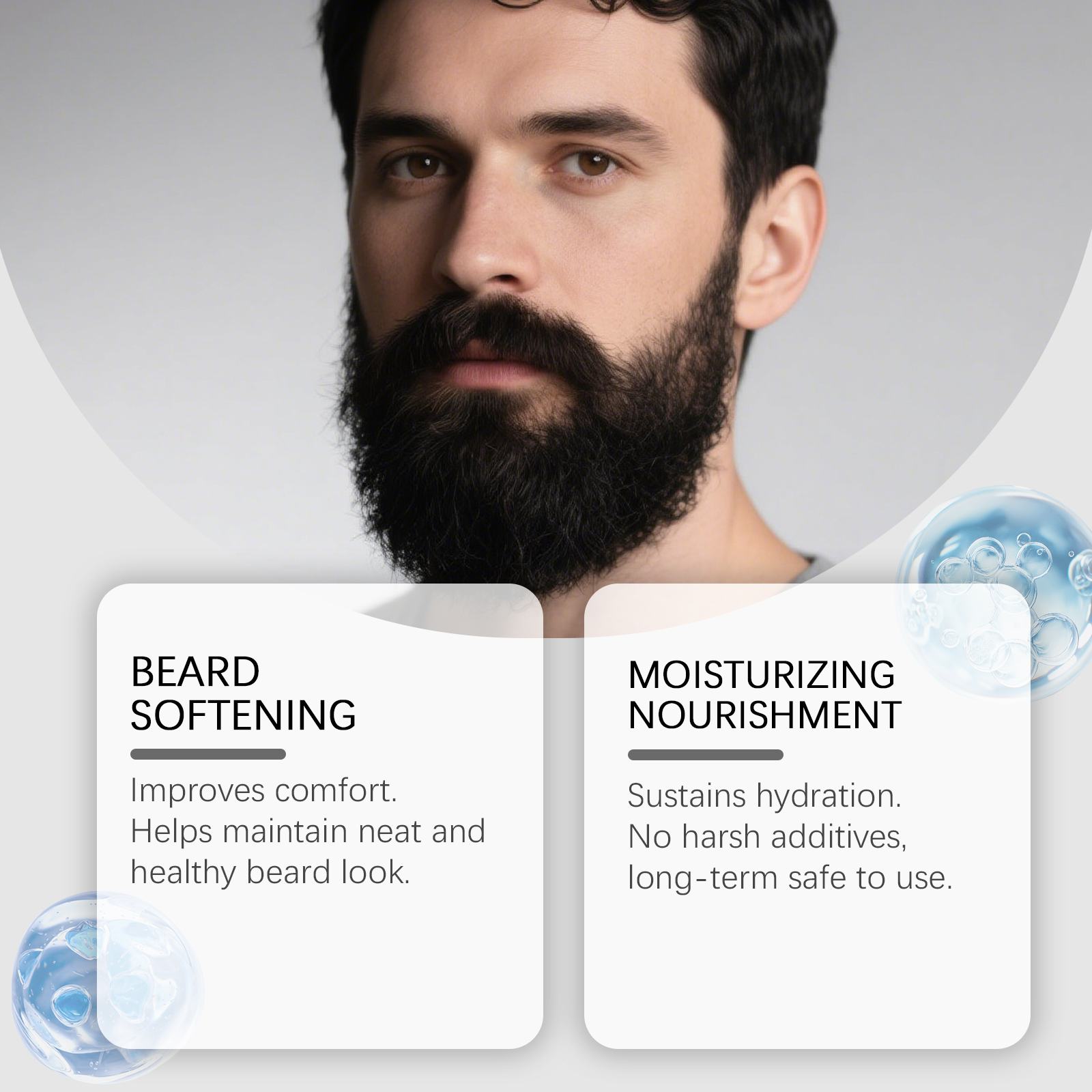 Beard Care Essential Oil Daily Moisturizing Soften Frizzy Hydrating Refreshing Non Greasy Gentle Maintain Facial Hair