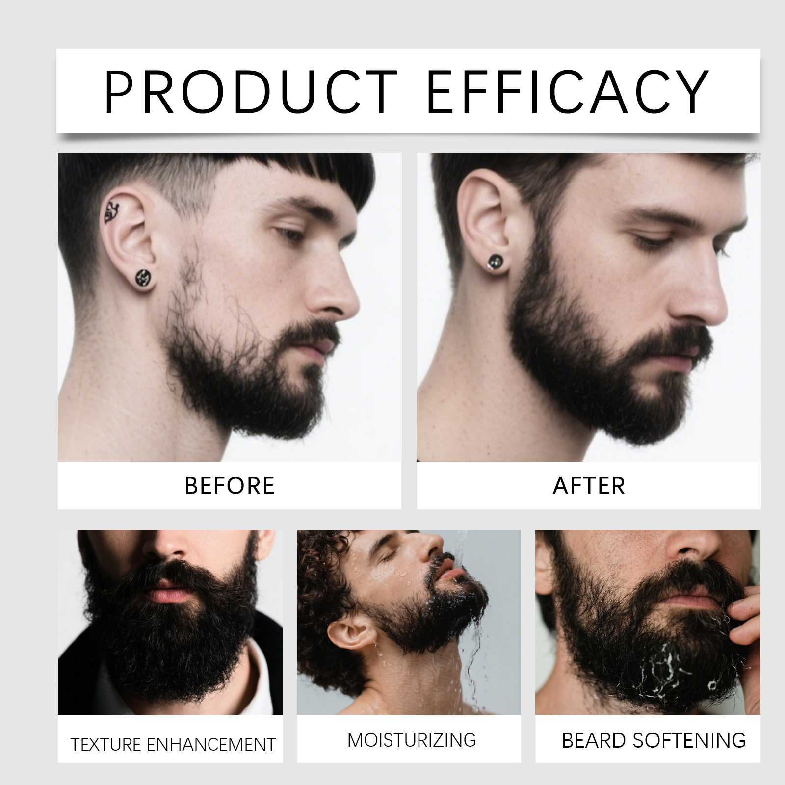 Beard Care Essential Oil Daily Moisturizing Soften Frizzy Hydrating Refreshing Non Greasy Gentle Maintain Facial Hair