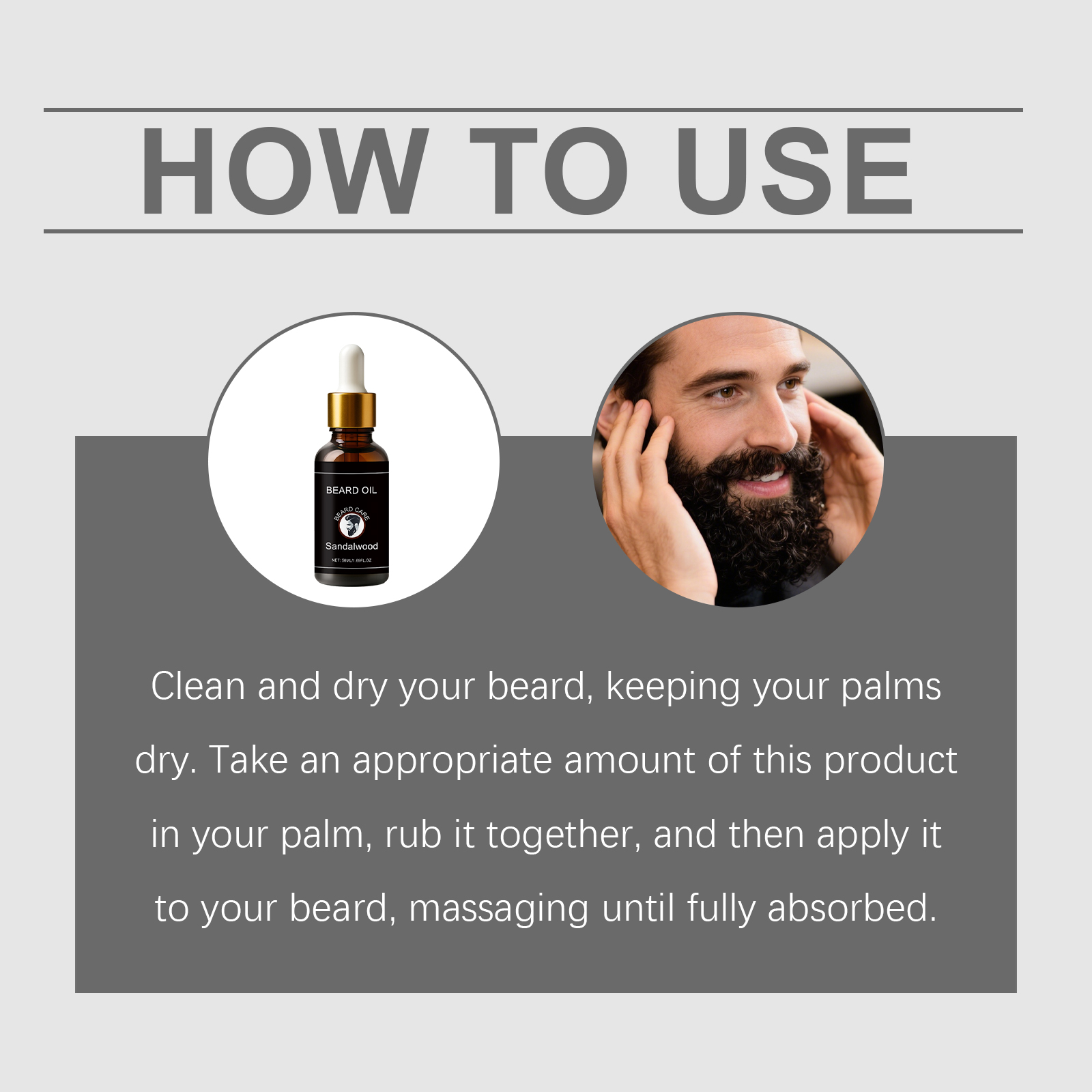 Beard Care Essential Oil Daily Moisturizing Soften Frizzy Hydrating Refreshing Non Greasy Gentle Maintain Facial Hair