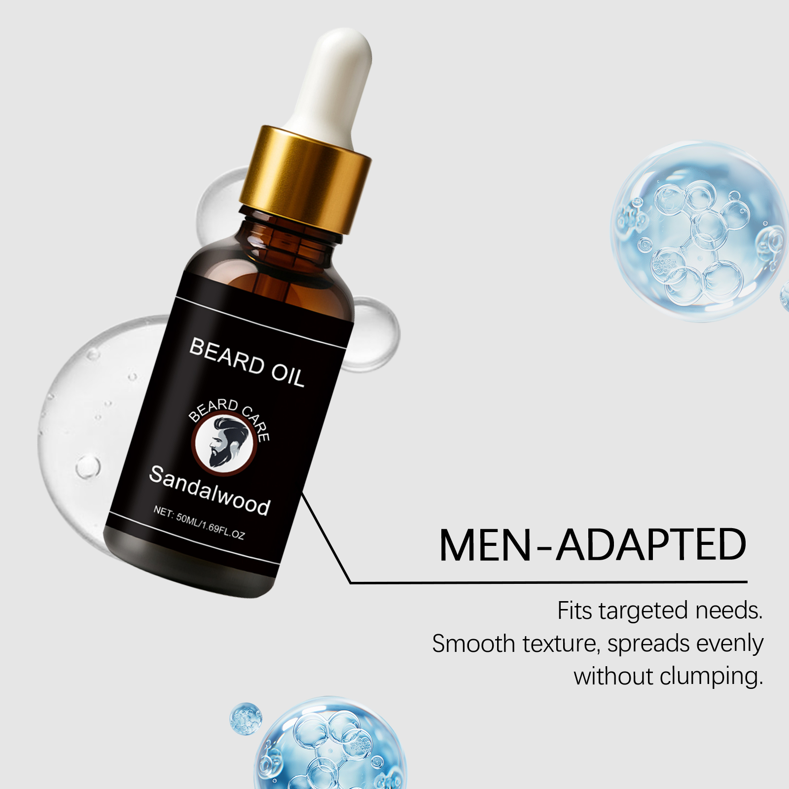 Beard Care Essential Oil Daily Moisturizing Soften Frizzy Hydrating Refreshing Non Greasy Gentle Maintain Facial Hair