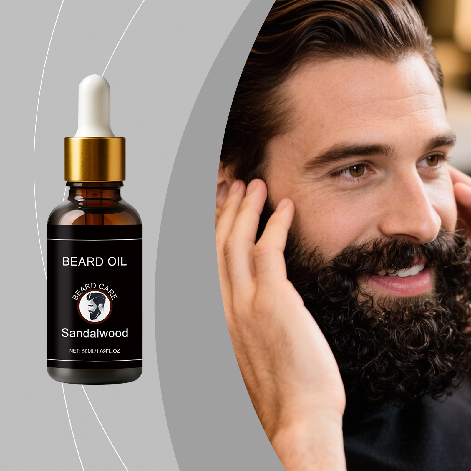 Beard Care Essential Oil Daily Moisturizing Soften Frizzy Hydrating Refreshing Non Greasy Gentle Maintain Facial Hair