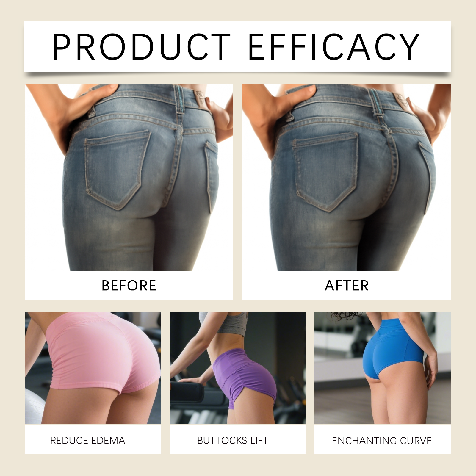 Buttock Care Cream Mild Gentle Refreshing Fast Absorb Plump Soft Nourish Body Skin Curve Contour