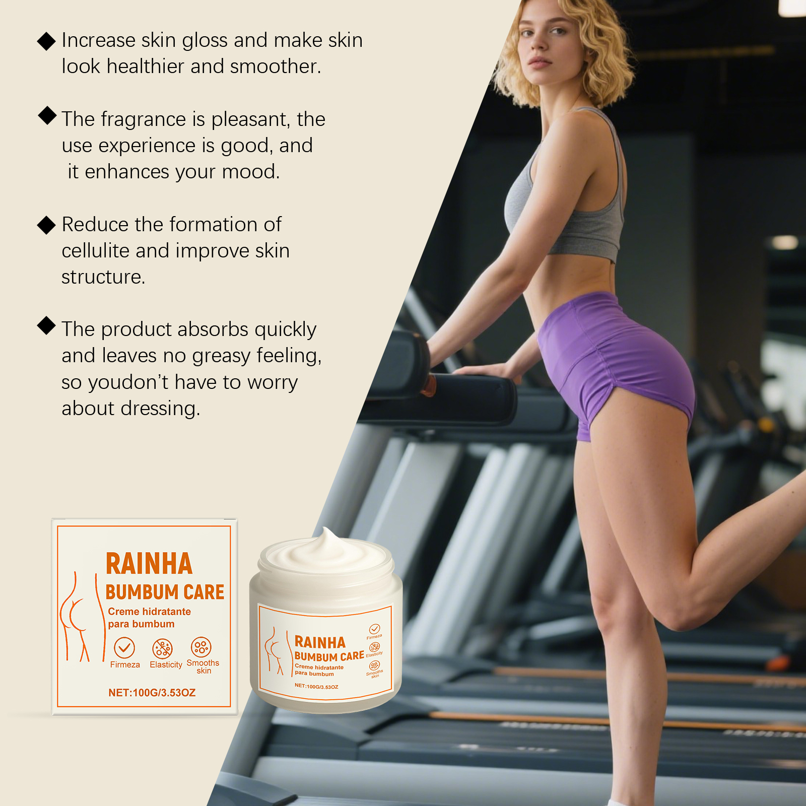Buttock Care Cream Mild Gentle Refreshing Fast Absorb Plump Soft Nourish Body Skin Curve Contour