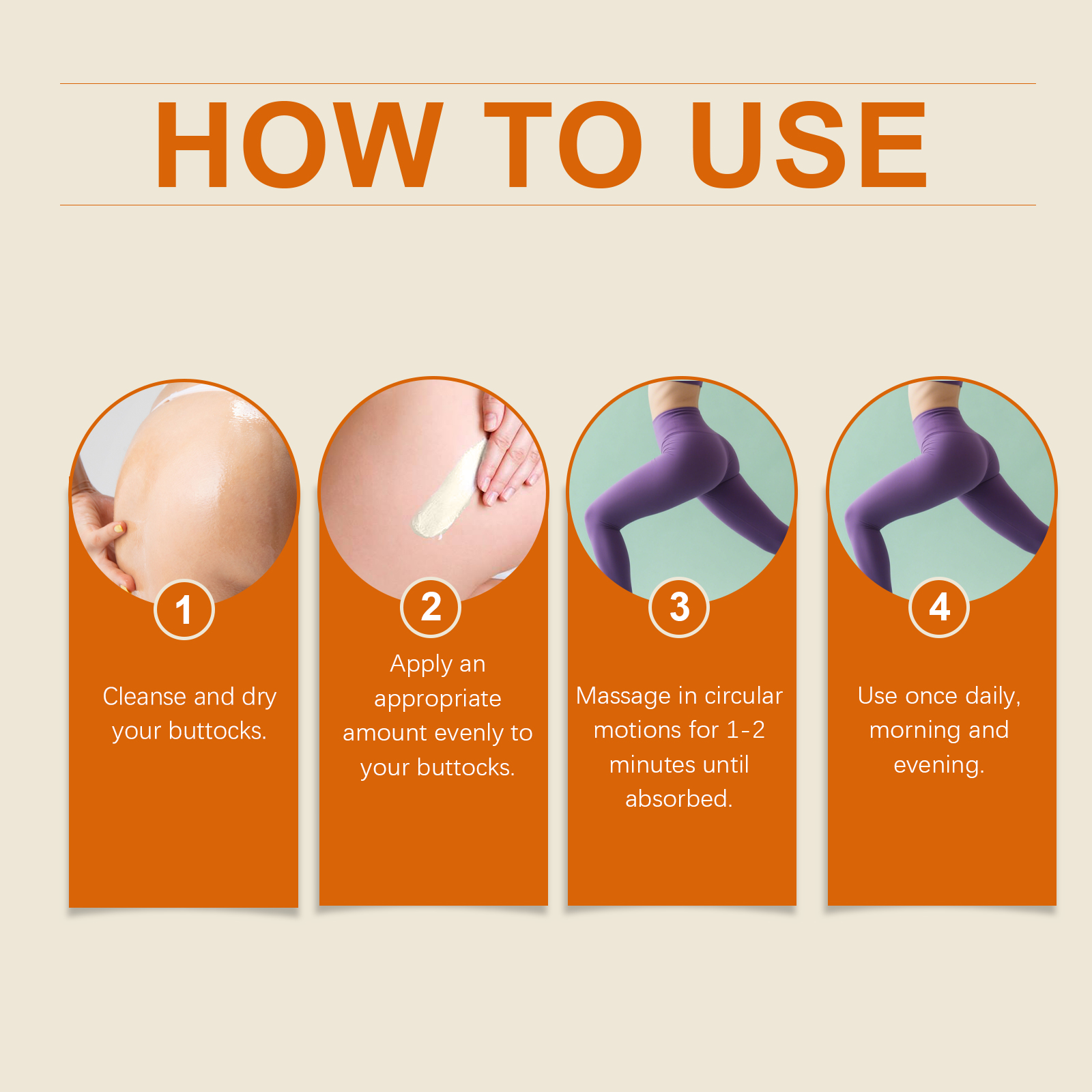 Buttock Care Cream Mild Gentle Refreshing Fast Absorb Plump Soft Nourish Body Skin Curve Contour