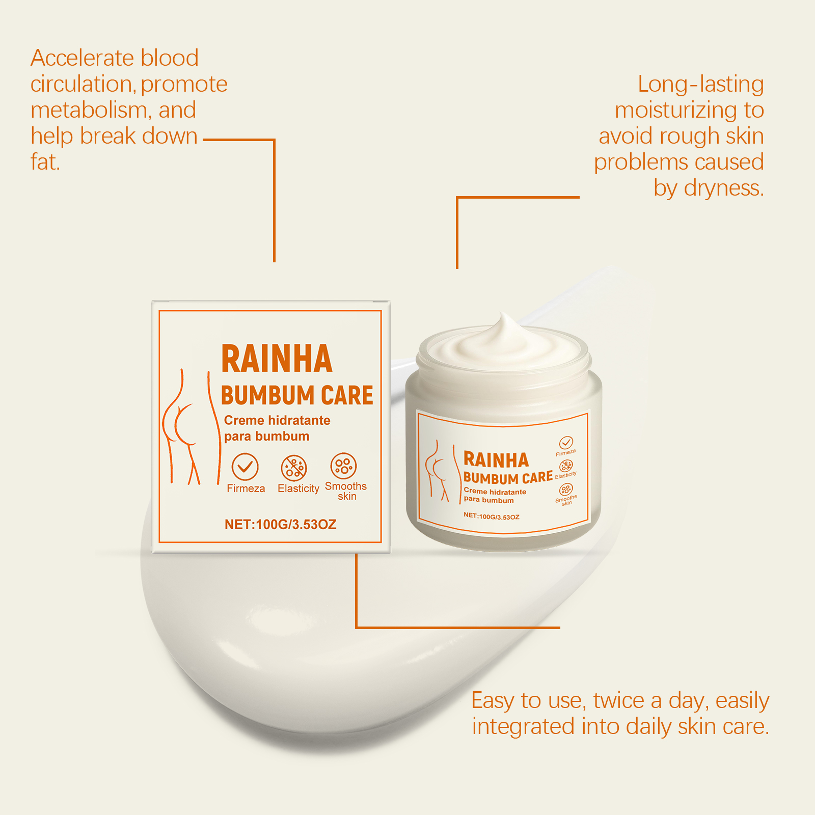 Buttock Care Cream Mild Gentle Refreshing Fast Absorb Plump Soft Nourish Body Skin Curve Contour