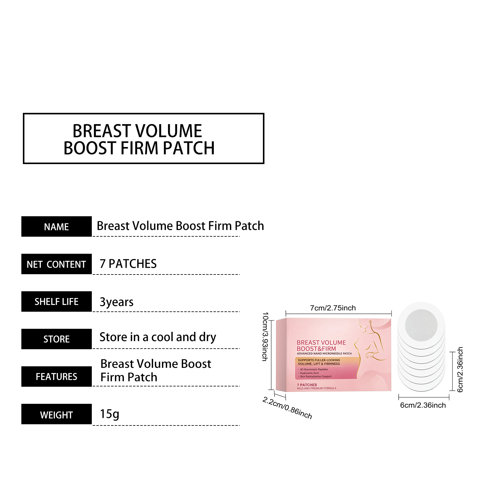 Chest Care Patch Mild Formula Thin Breathable Penetrating Nourish Moisturize Female Body Treatment