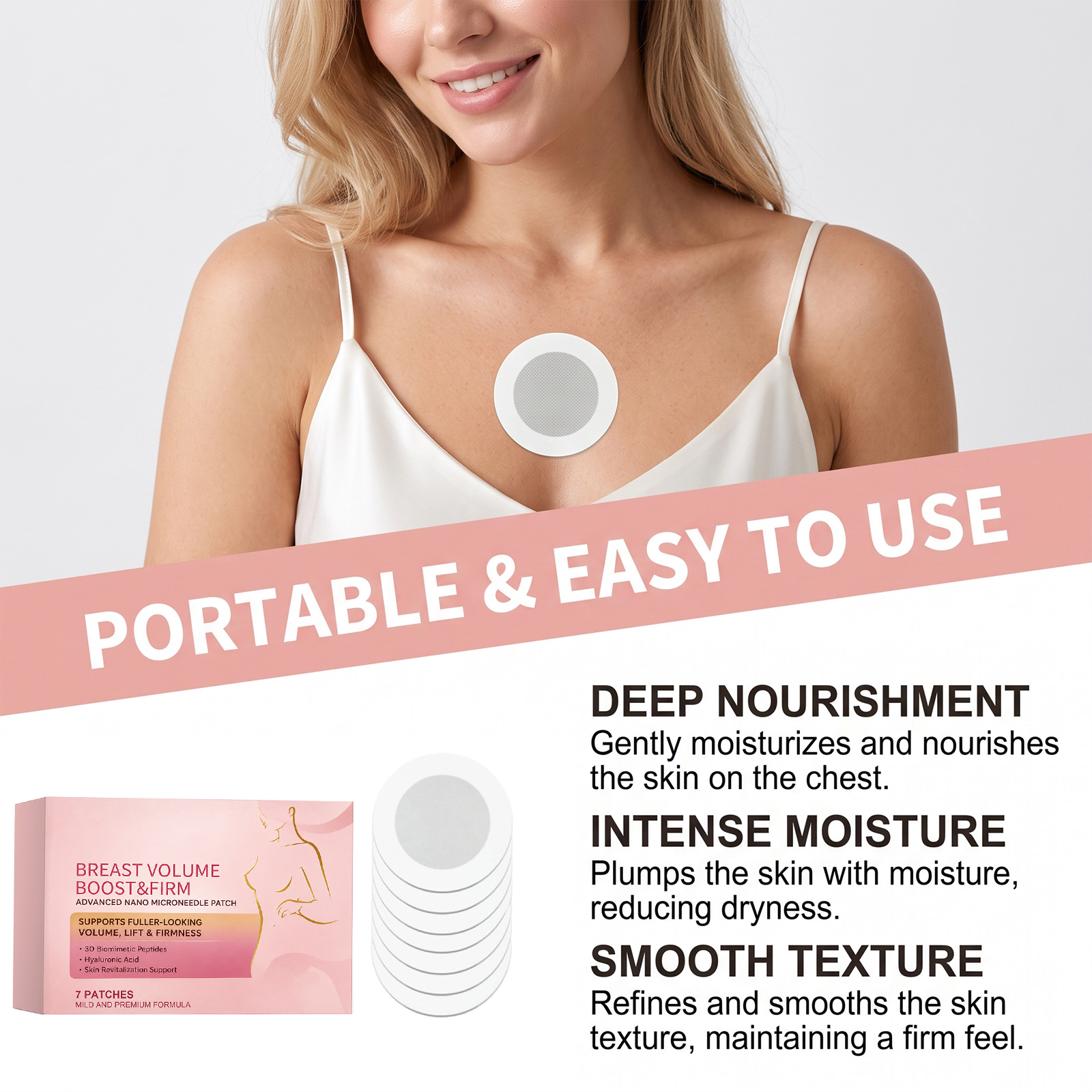 Chest Care Patch Mild Formula Thin Breathable Penetrating Nourish Moisturize Female Body Treatment