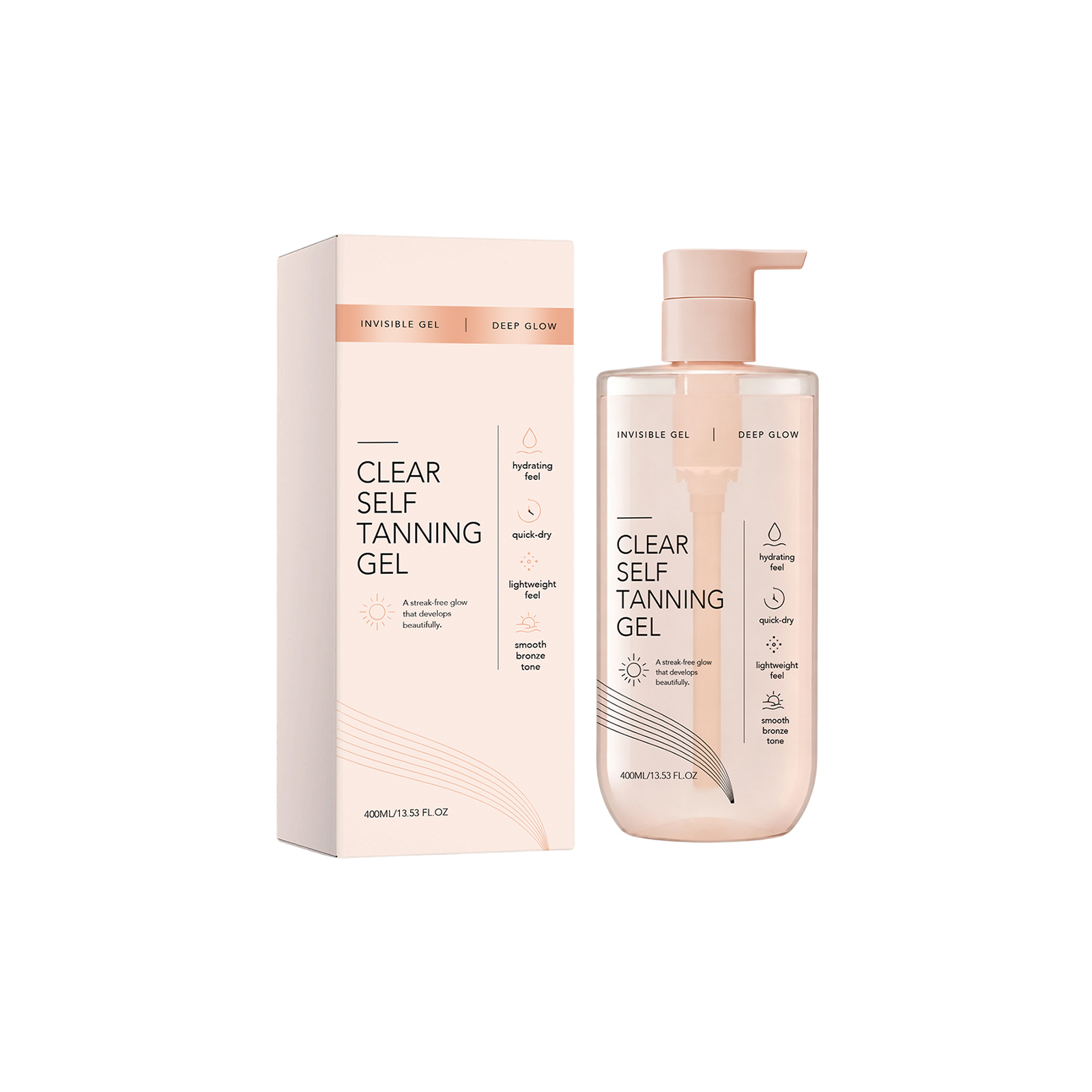 Clear No Trace Tanning Gel Hydrating Moisturizing Light Transparent Non Sticky Shiny Skin For Whole Body