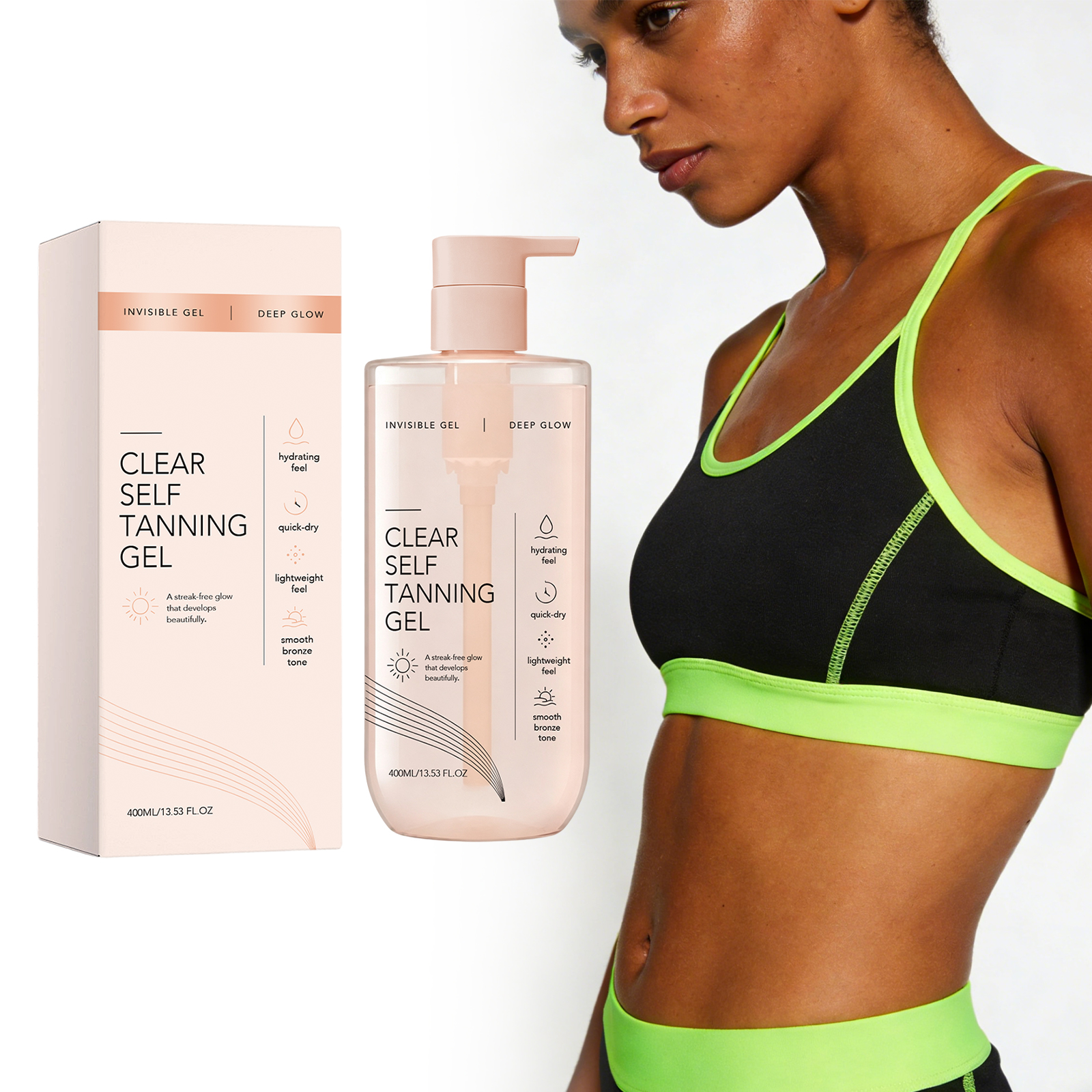 Clear No Trace Tanning Gel Hydrating Moisturizing Light Transparent Non Sticky Shiny Skin For Whole Body