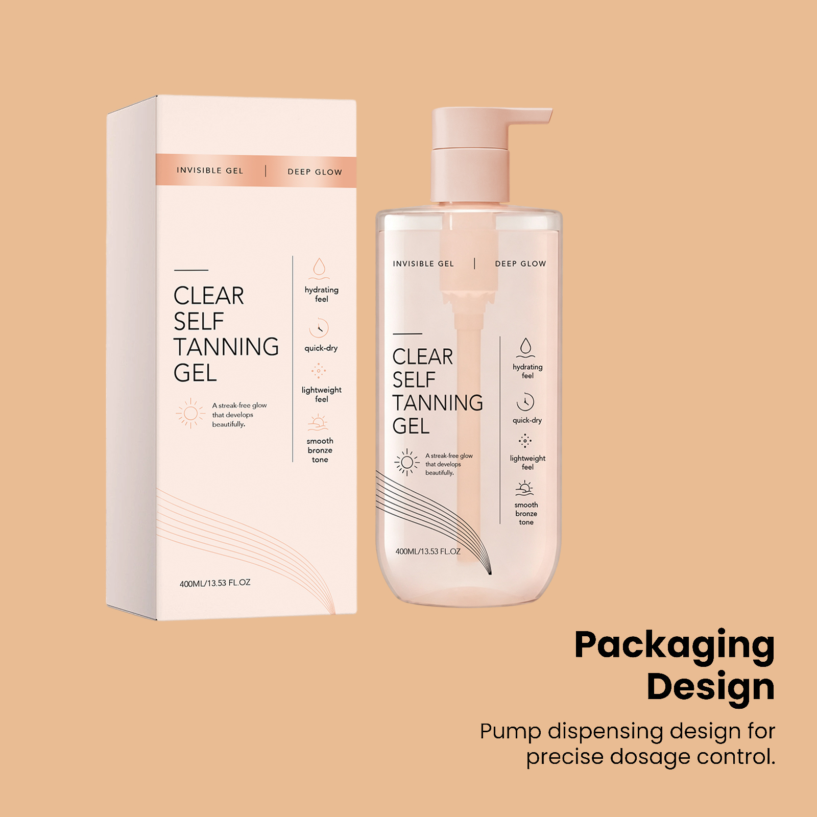 Clear No Trace Tanning Gel Hydrating Moisturizing Light Transparent Non Sticky Shiny Skin For Whole Body