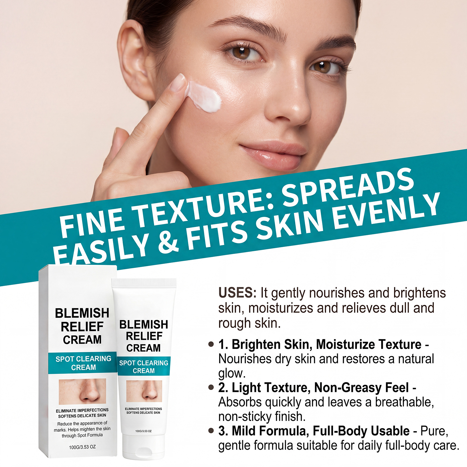 Skin Brightening Cream Nicotinamide Brighten Hydrate Smooth Clear Moisturize Refreshing Facial Skin Care Lotion