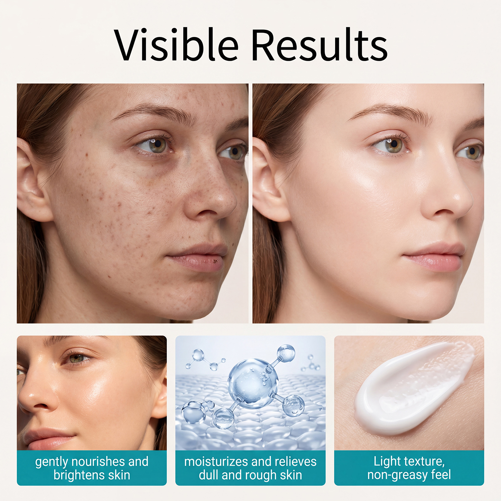 Skin Brightening Cream Nicotinamide Brighten Hydrate Smooth Clear Moisturize Refreshing Facial Skin Care Lotion
