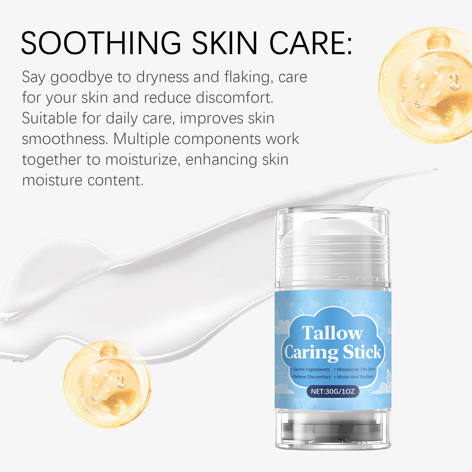 Skin Moisturizing Smoothing Stick Hydrating Softening Tender Body Care Cream Stick
