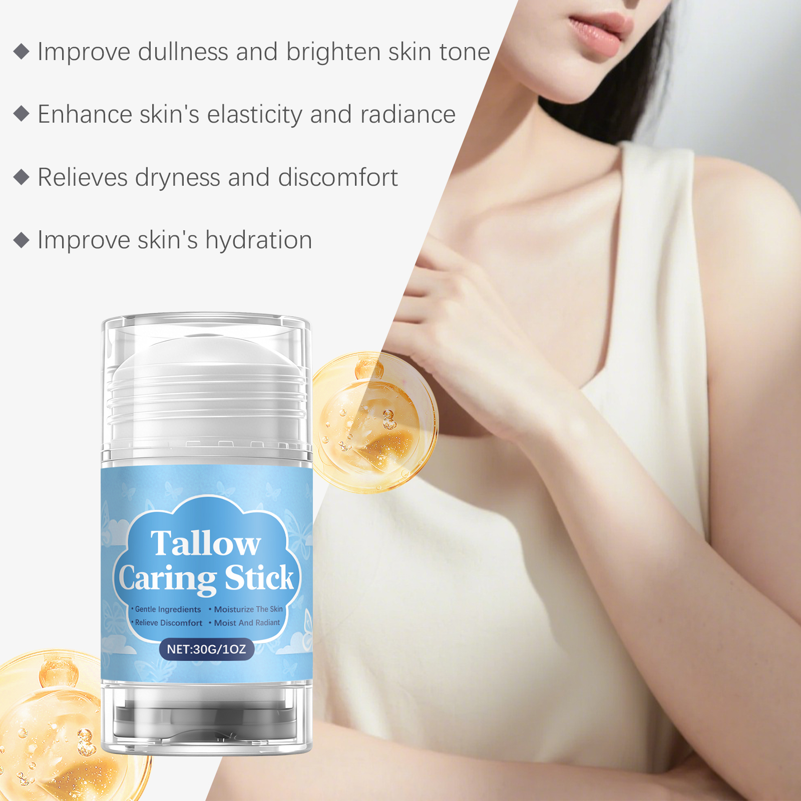 Skin Moisturizing Smoothing Stick Hydrating Softening Tender Body Care Cream Stick