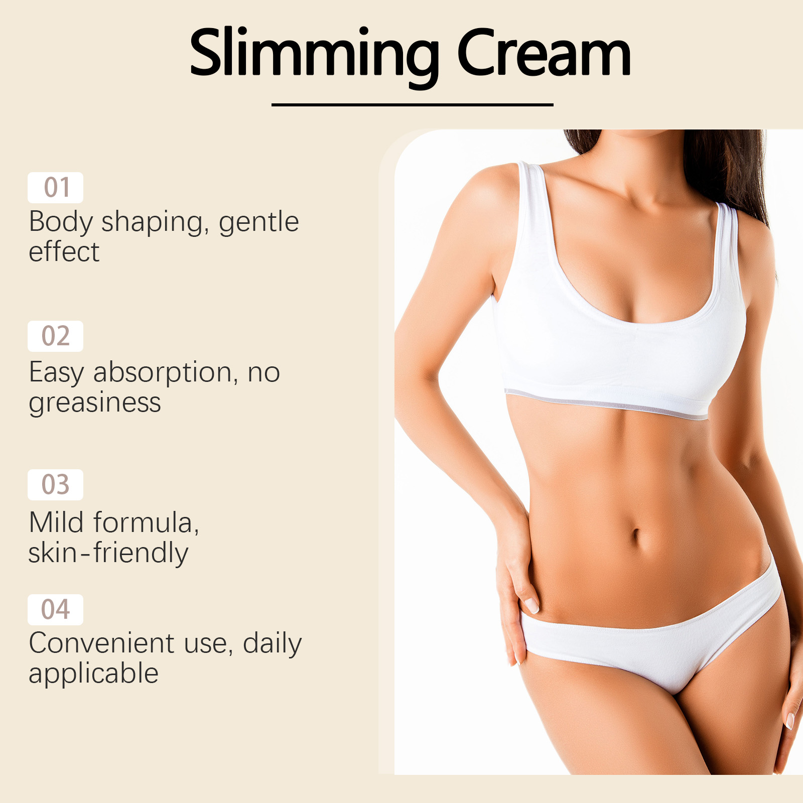 Body Care Cream Mild Moisturizing Gentle Nourishing Smoothing Figure Shaping Refreshing Soft Daily Massage Skincare